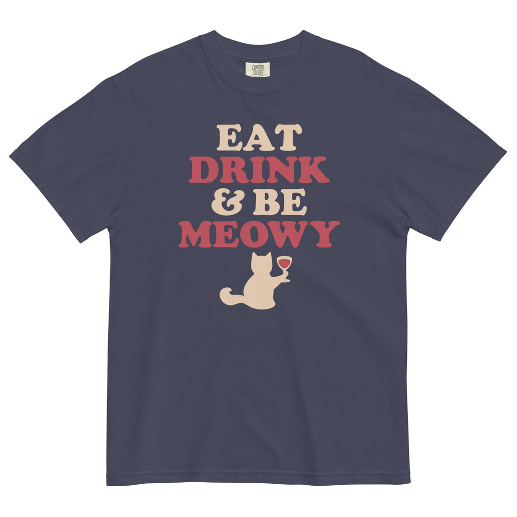 Eat Drink Be Meowy Men's Relaxed Fit - Adult & Kids T-Shirts, Sweatshirts & Hoodies apparel design preview 1