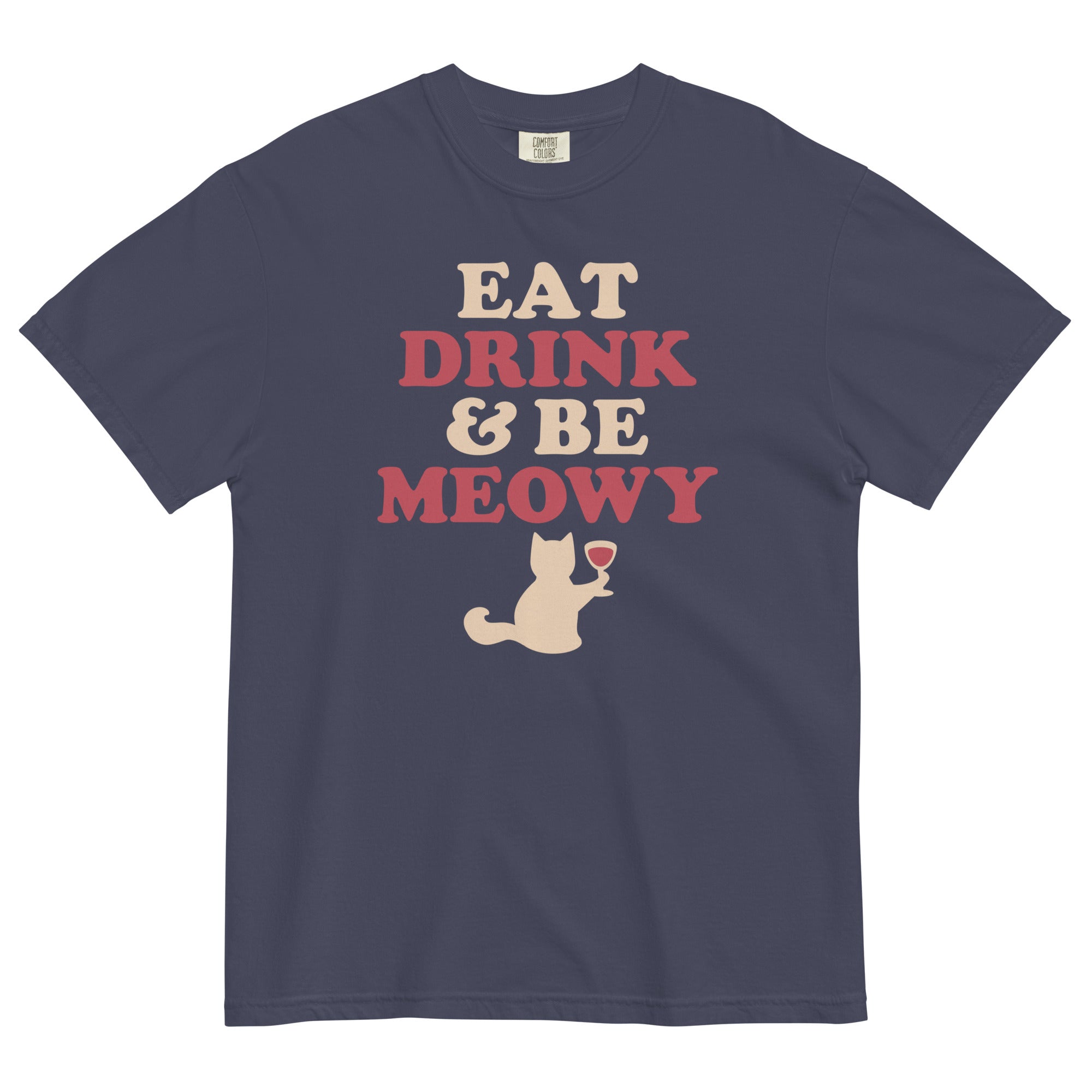 Eat Drink Be Meowy Men's Relaxed Fit - Adult & Kids T-Shirts, Sweatshirts & Hoodies apparel design preview 1