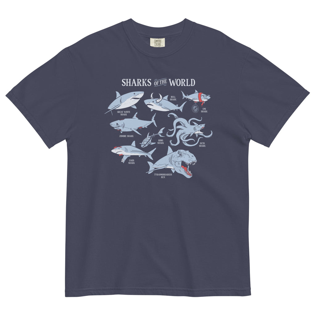 Sharks Of The World Men's Relaxed Fit - Adult & Kids T-Shirts, Sweatshirts & Hoodies apparel design preview 1