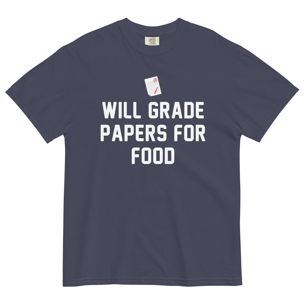 Will Grade Papers For Food Men's Relaxed Fit - Adult & Kids T-Shirts, Sweatshirts & Hoodies apparel design preview 1