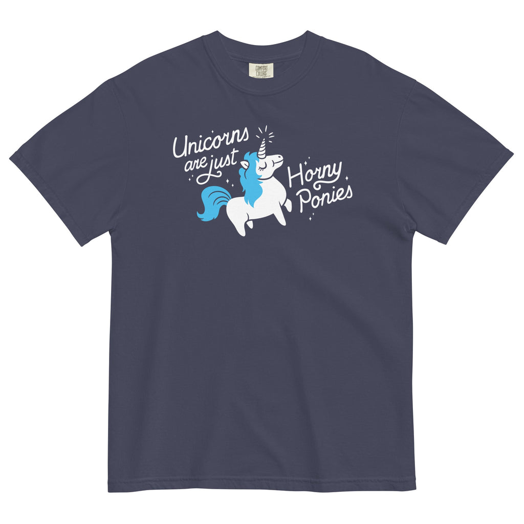 Unicorns Are Just Horny Ponies Men's Relaxed Fit - Adult & Kids T-Shirts, Sweatshirts & Hoodies apparel design preview 1