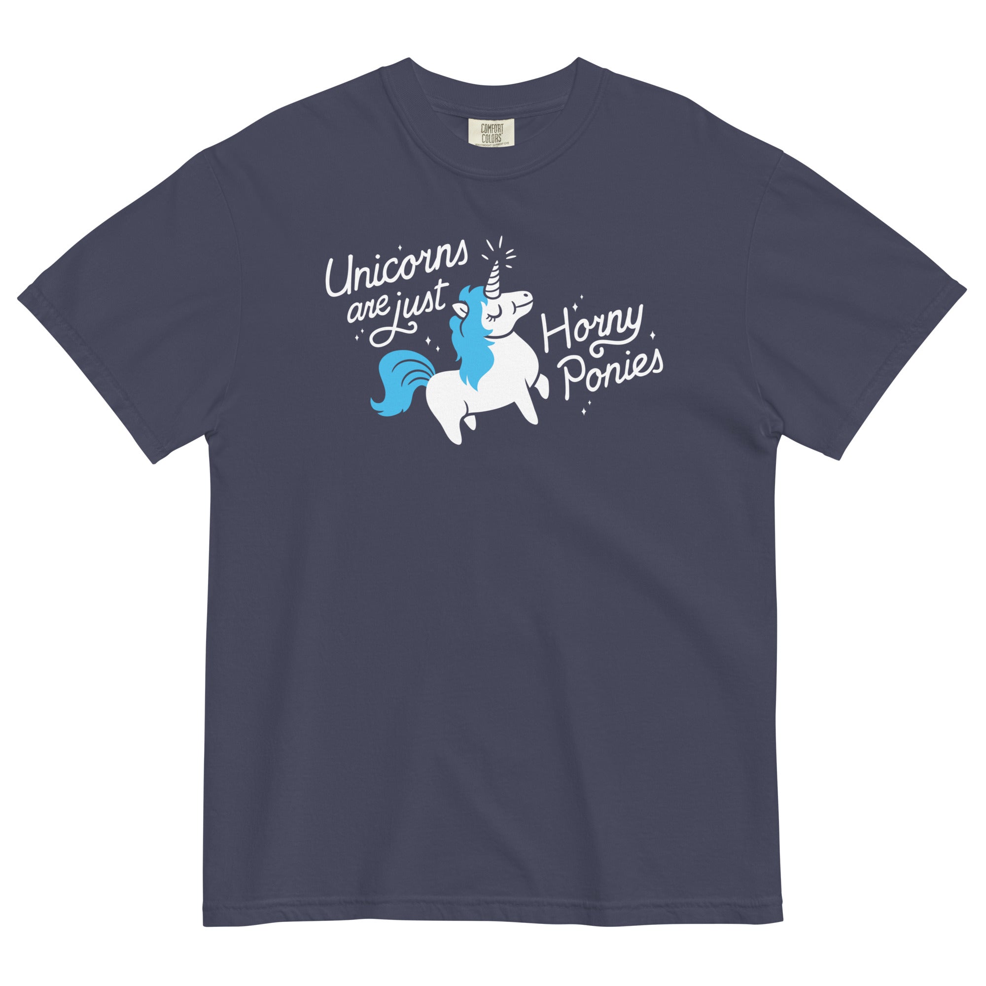Unicorns Are Just Horny Ponies Men's Relaxed Fit - Adult & Kids T-Shirts, Sweatshirts & Hoodies apparel design preview 1