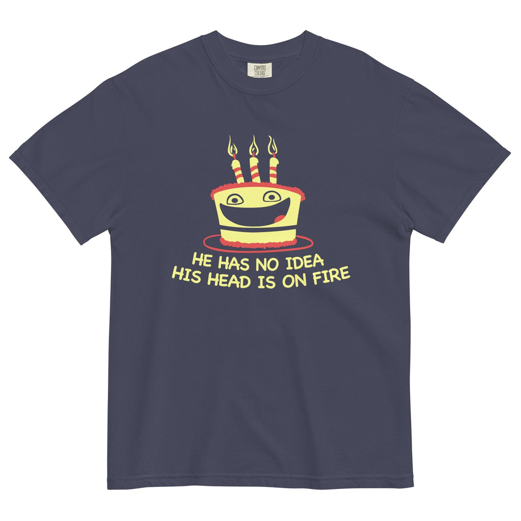 He Has No Idea His Head Is On Fire Men's Relaxed Fit - Adult & Kids T-Shirts, Sweatshirts & Hoodies apparel design preview 1
