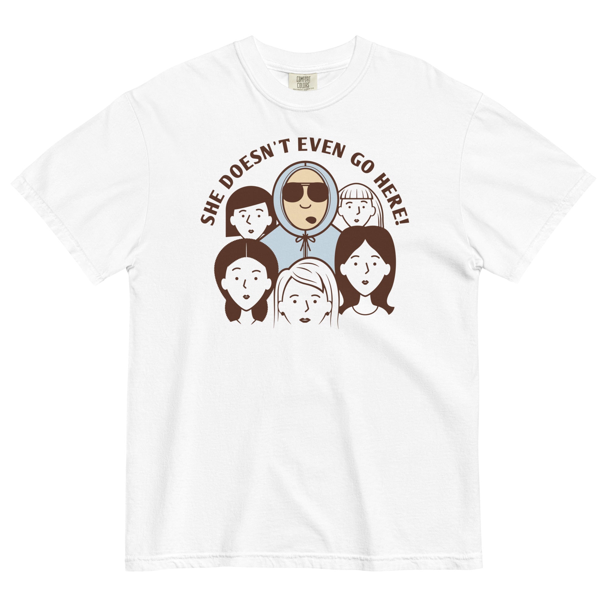 She Doesn't Even Go Here! Men's Relaxed Fit - Adult & Kids T-Shirts, Sweatshirts & Hoodies apparel design preview 1