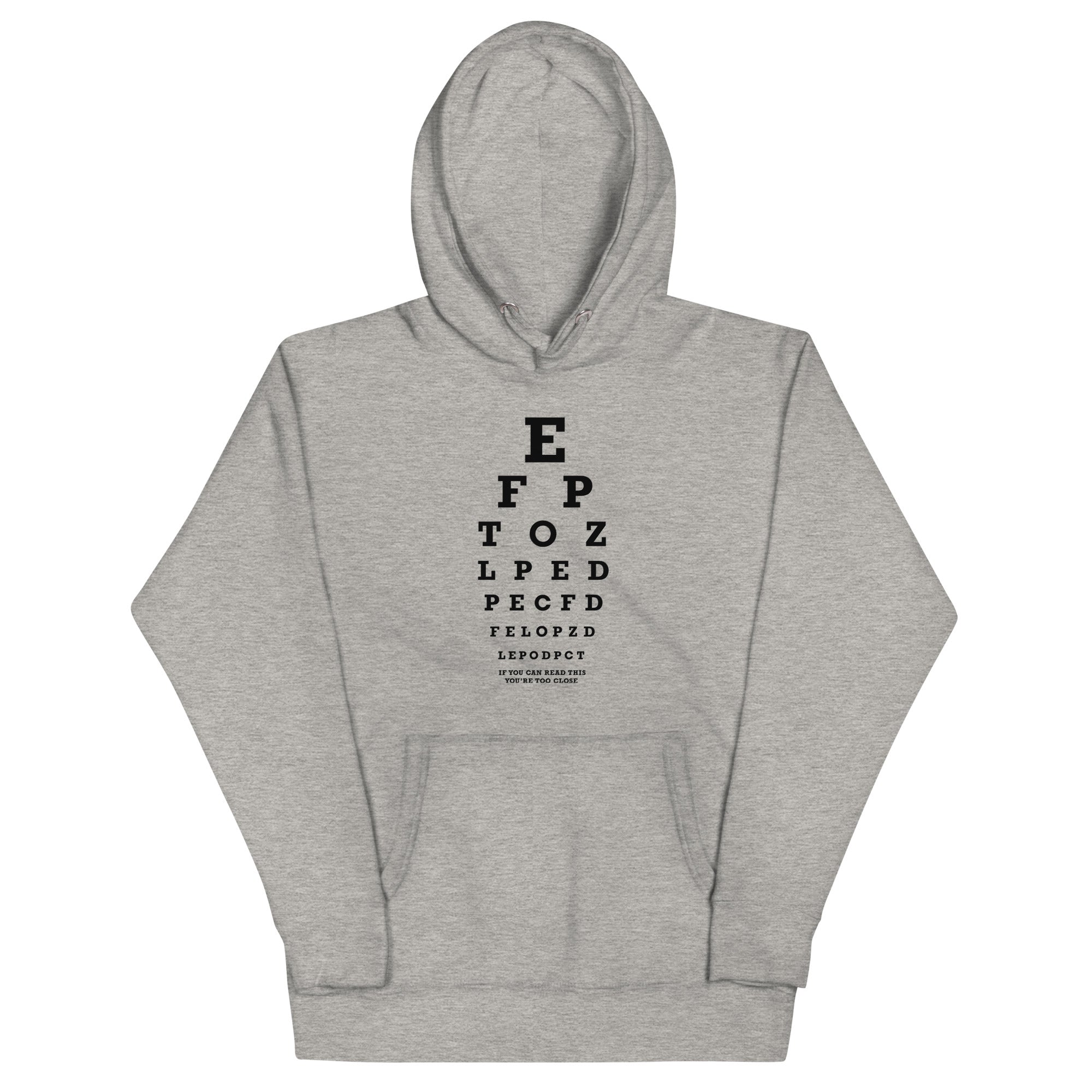 Too Close Eye Chart - Adult & Kids T-Shirts, Sweatshirts & Hoodies apparel design preview 1