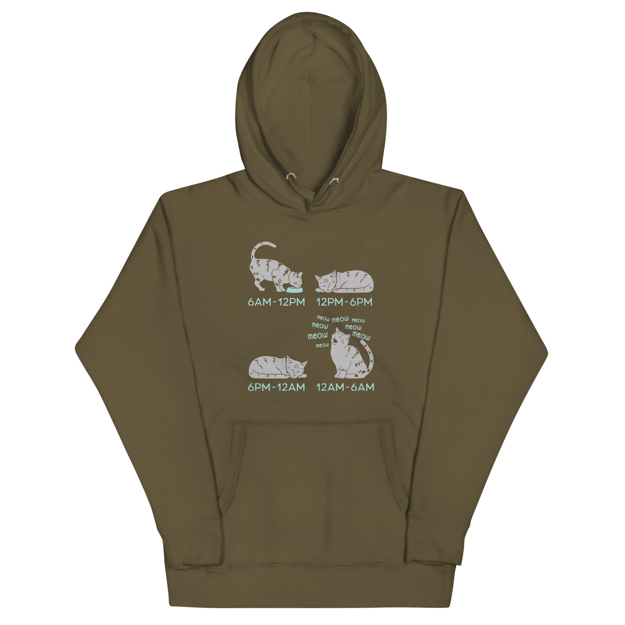 Cat Day Schedule - Adult & Kids T-Shirts, Sweatshirts & Hoodies apparel design preview 1
