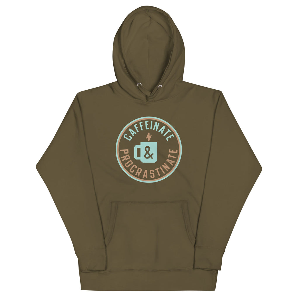 Caffeinate And Procrastinate - Adult & Kids T-Shirts, Sweatshirts & Hoodies apparel design preview 1