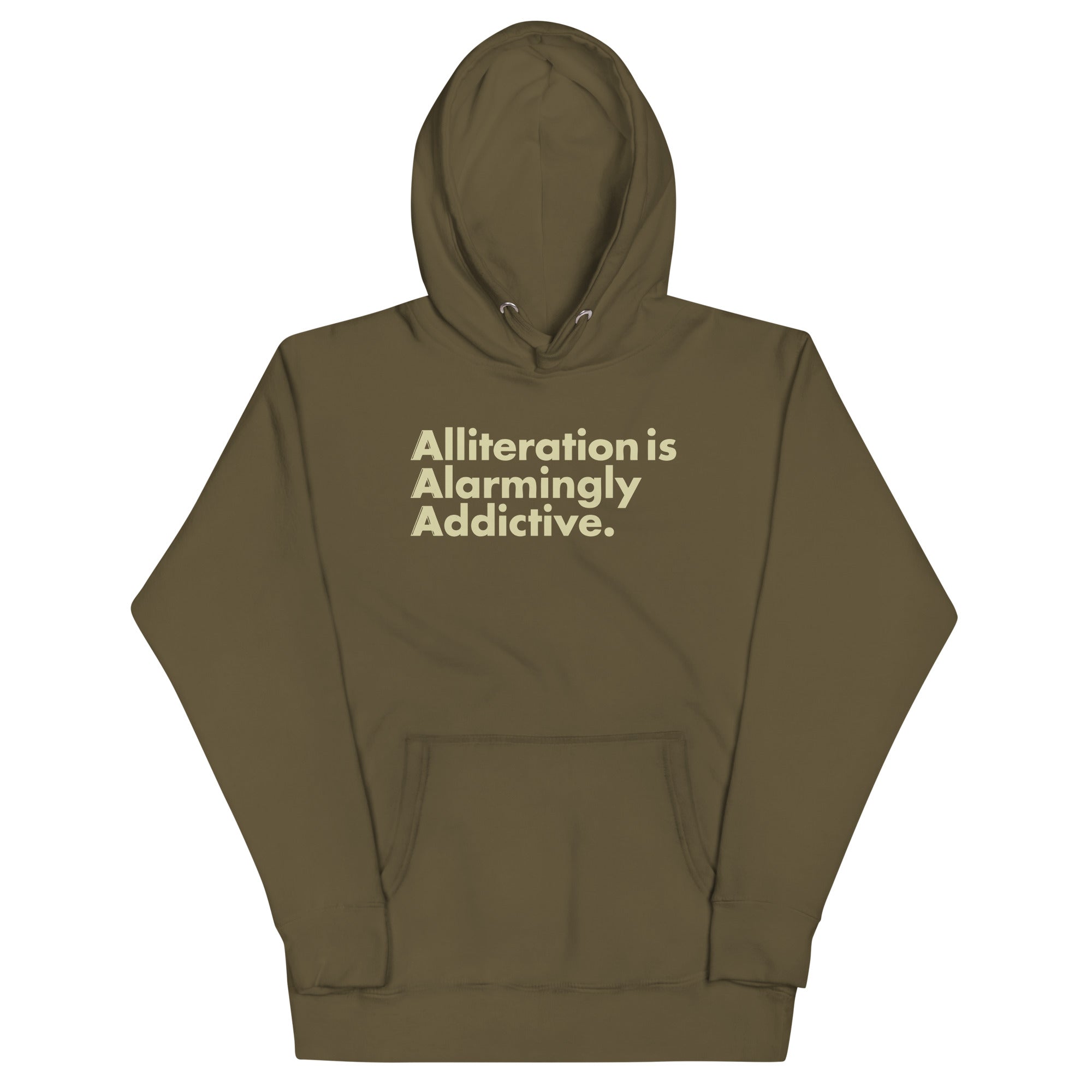 Alliteration Is Alarmingly Addictive - Adult & Kids T-Shirts, Sweatshirts & Hoodies apparel design preview 1