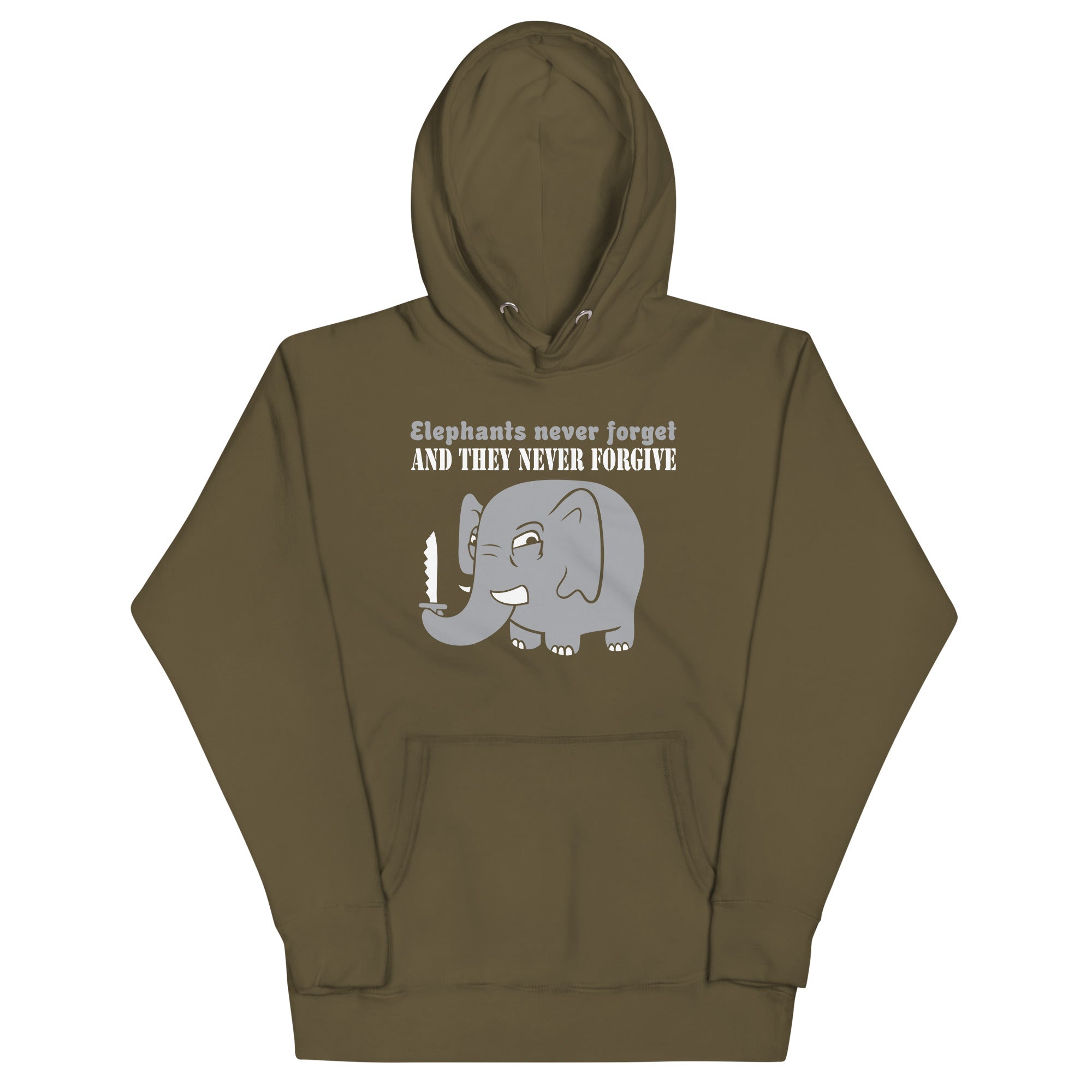 Elephants Never Forgive - Adult & Kids T-Shirts, Sweatshirts & Hoodies apparel design preview 1