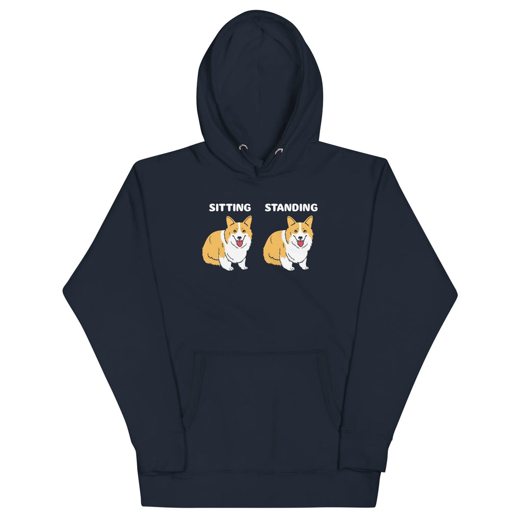 Corgi Sitting And Standing - Adult & Kids T-Shirts, Sweatshirts & Hoodies apparel design preview 1