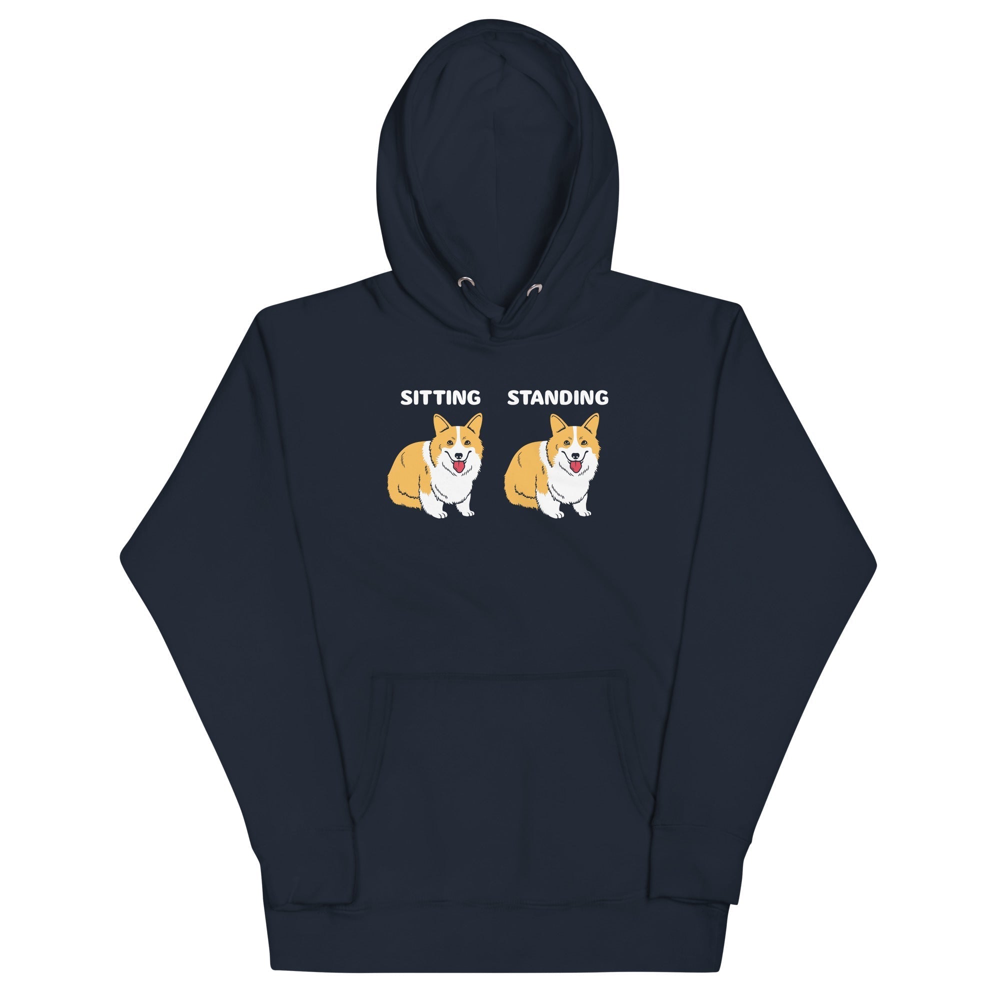 Corgi Sitting And Standing - Adult & Kids T-Shirts, Sweatshirts & Hoodies apparel design preview 1