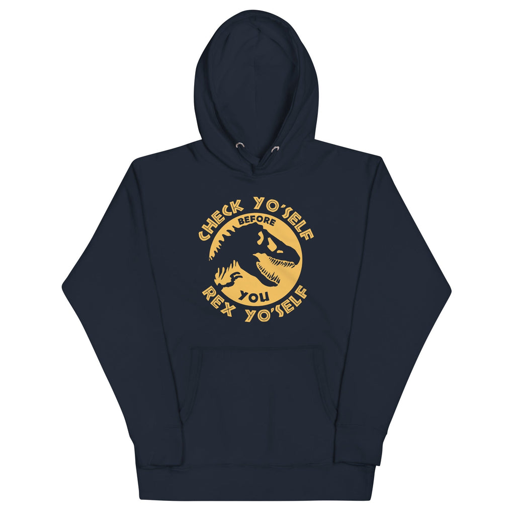 Check Yo'Self Before You Rex - Adult & Kids T-Shirts, Sweatshirts & Hoodies apparel design preview 1