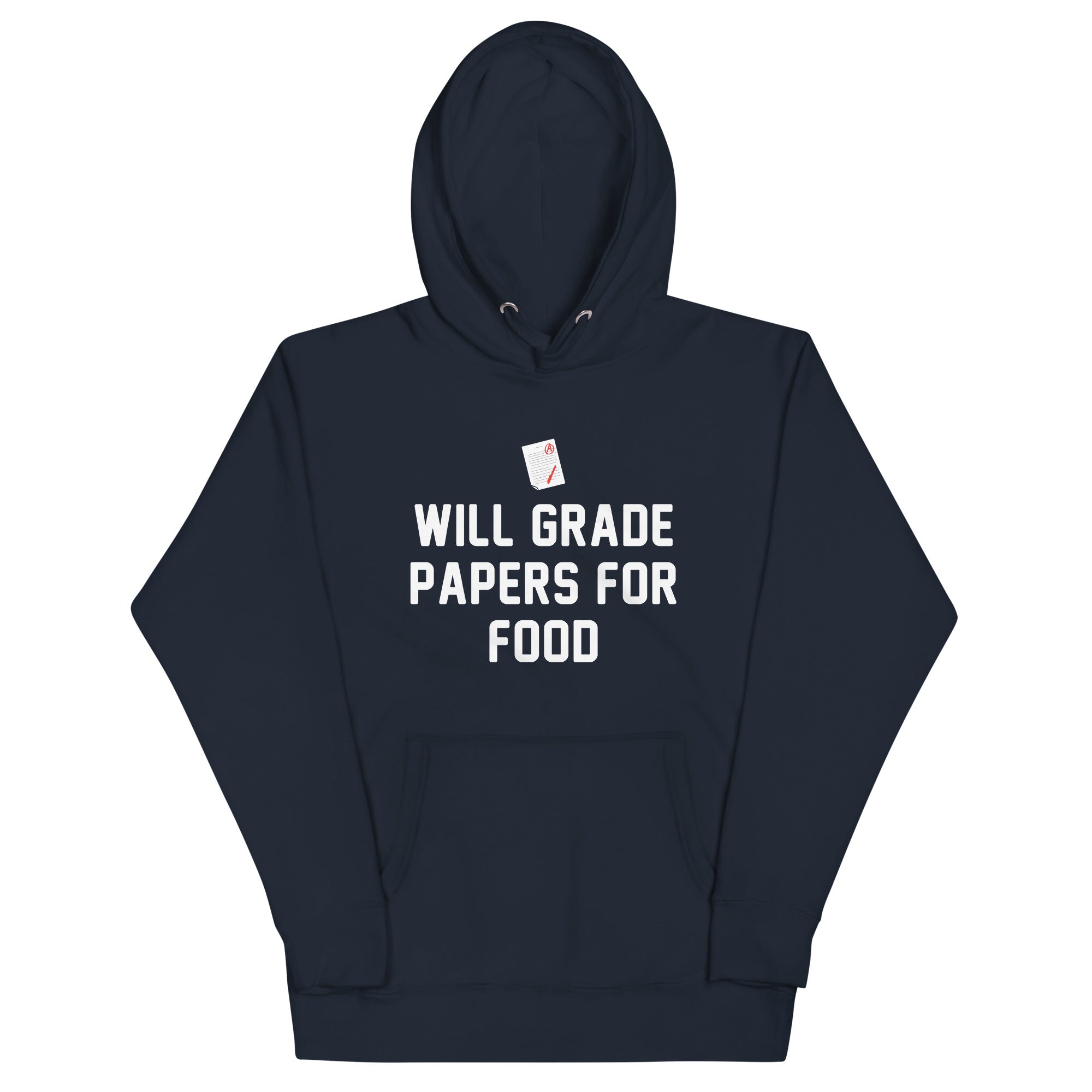 Will Grade Papers For Food - Adult & Kids T-Shirts, Sweatshirts & Hoodies apparel design preview 1