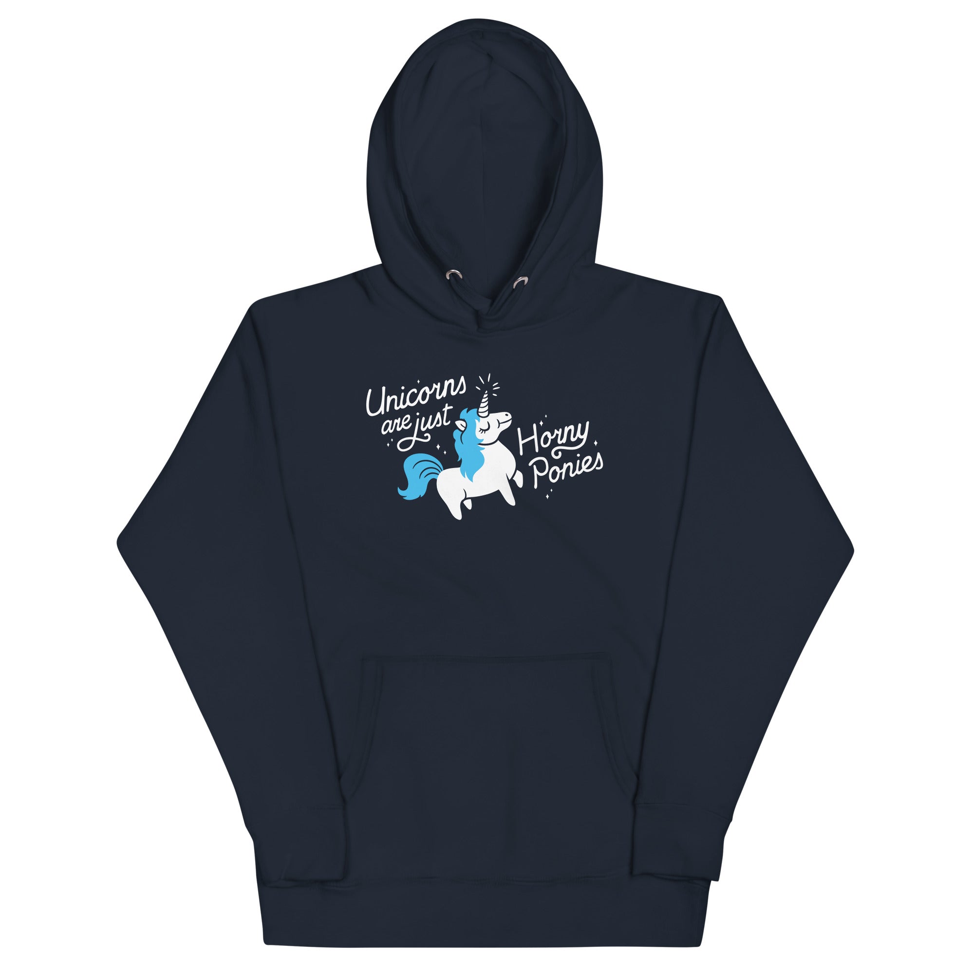Unicorns Are Just Horny Ponies - Adult & Kids T-Shirts, Sweatshirts & Hoodies apparel design preview 1