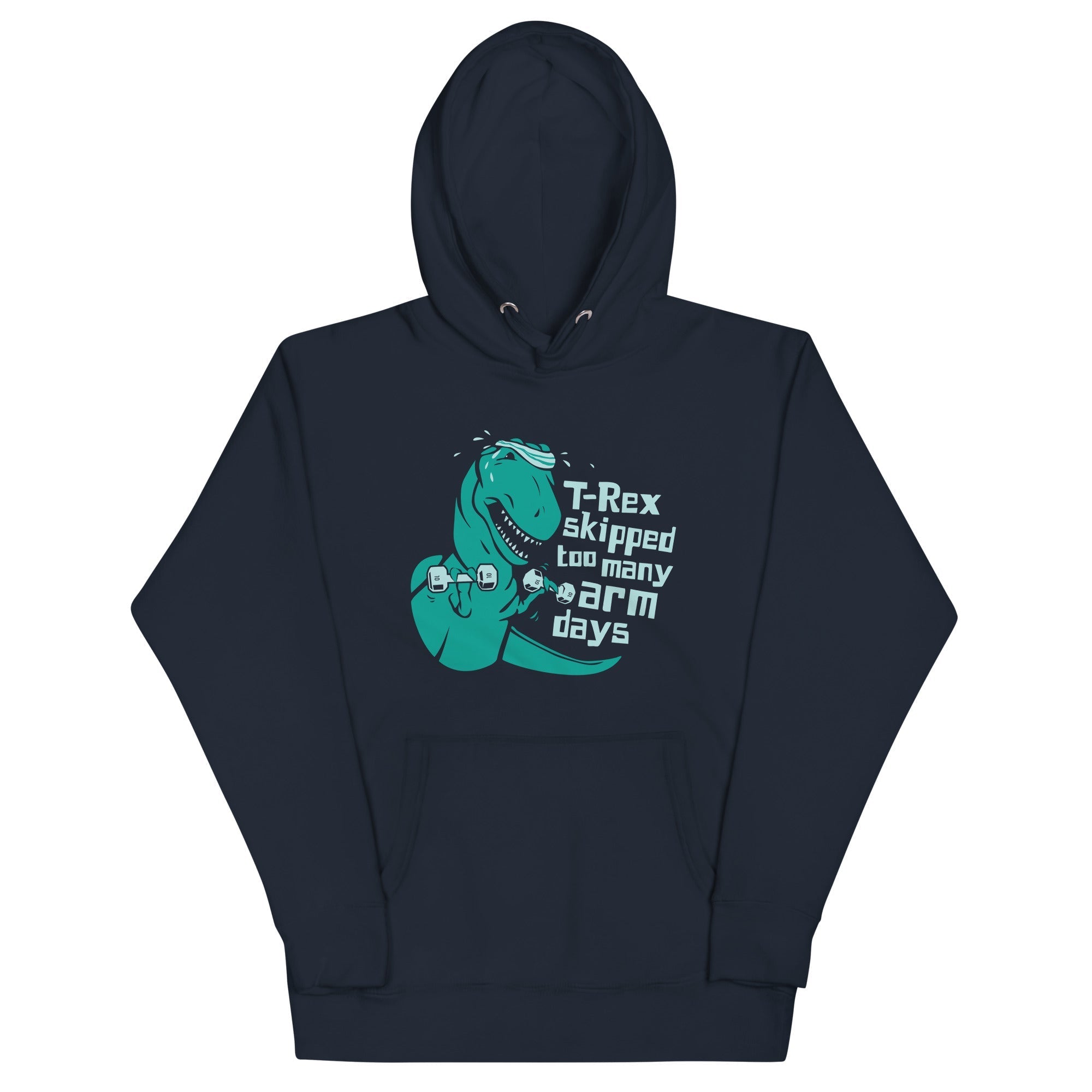 T-Rex Skipped Too Many Arm Days - Adult & Kids T-Shirts, Sweatshirts & Hoodies apparel design preview 1