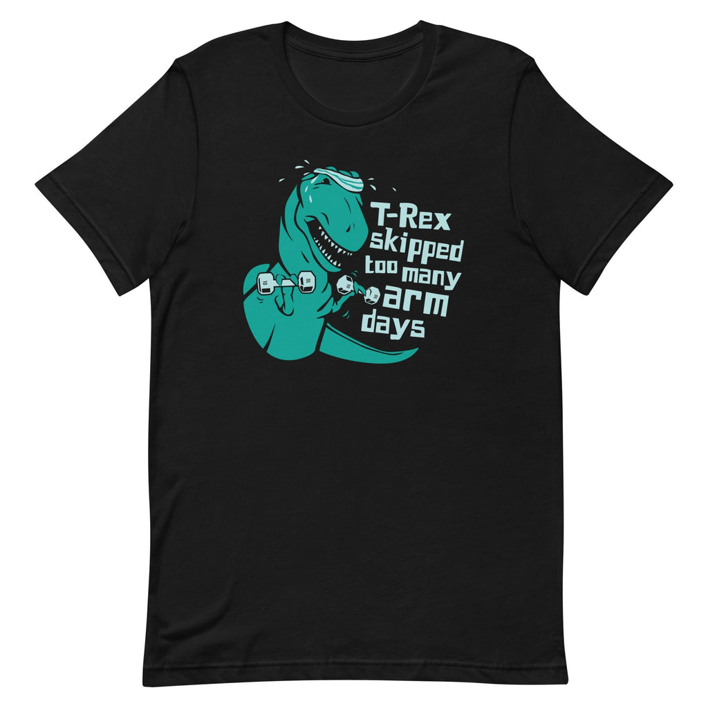 T-Rex Skipped Too Many Arm Days Men's Signature - Adult & Kids T-Shirts, Sweatshirts & Hoodies apparel design preview 1