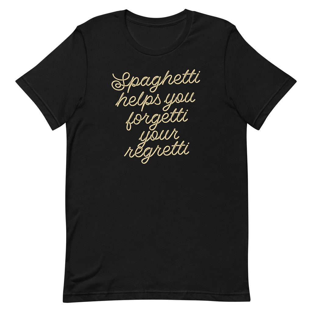 Spaghetti Helps You Forgetti Your Regretti Men's - Adult & Kids T-Shirts, Sweatshirts & Hoodies apparel design preview 1