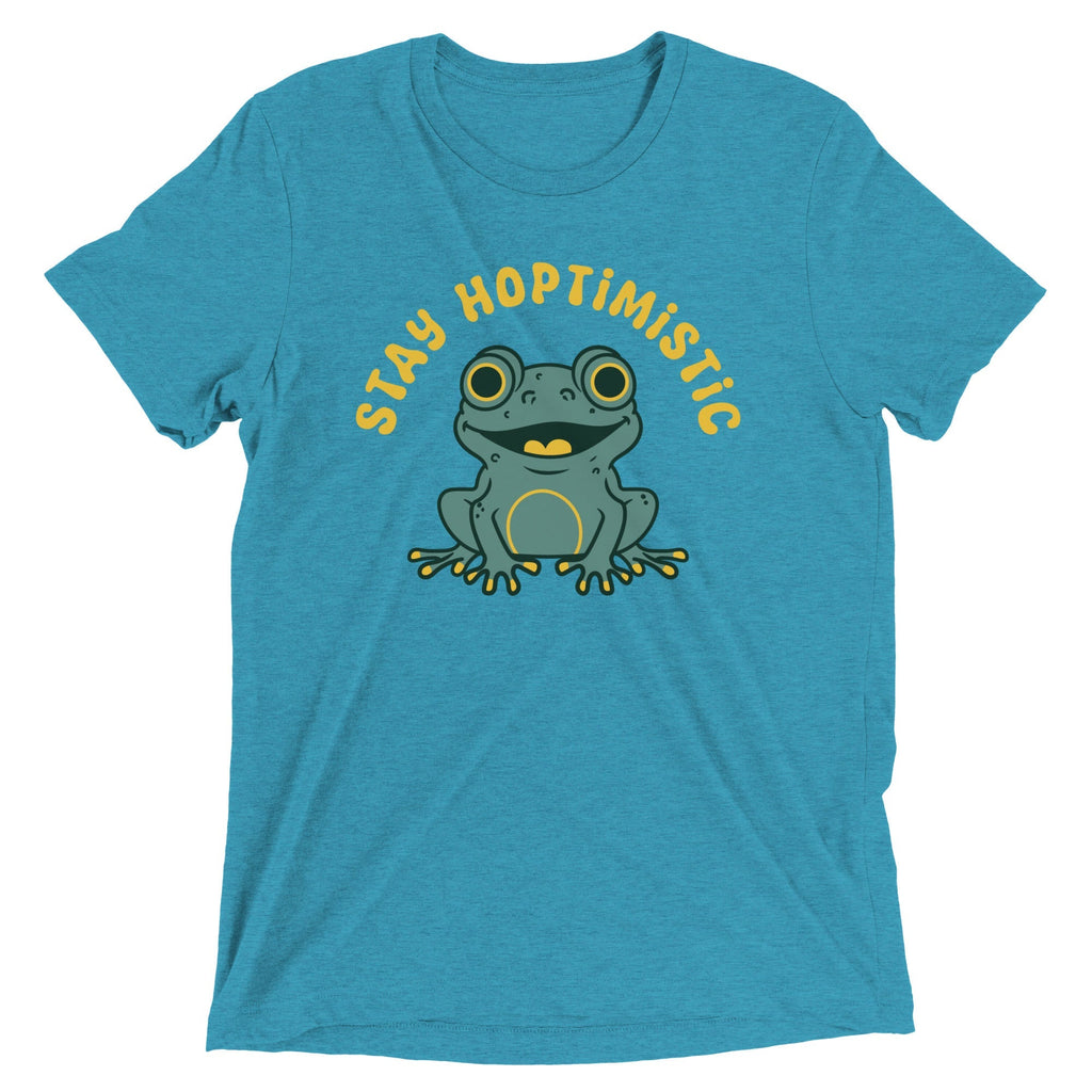 Stay Hoptimistic Men's Tri-Blend - Adult & Kids T-Shirts, Sweatshirts & Hoodies apparel design preview 1