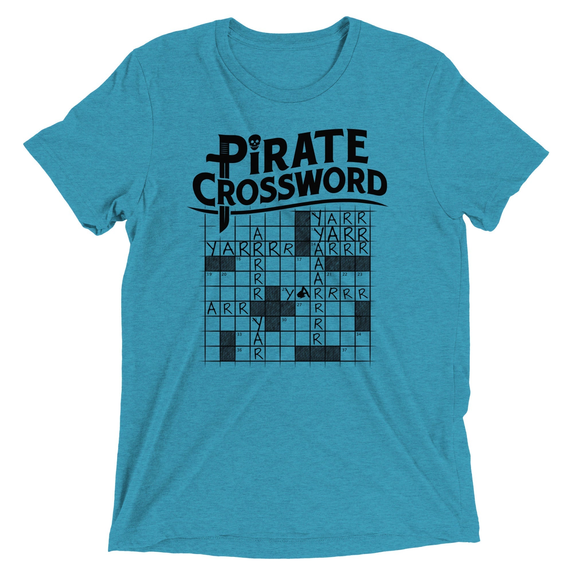 Pirate Crossword Men's Tri-Blend - Adult & Kids T-Shirts, Sweatshirts & Hoodies apparel design preview 1