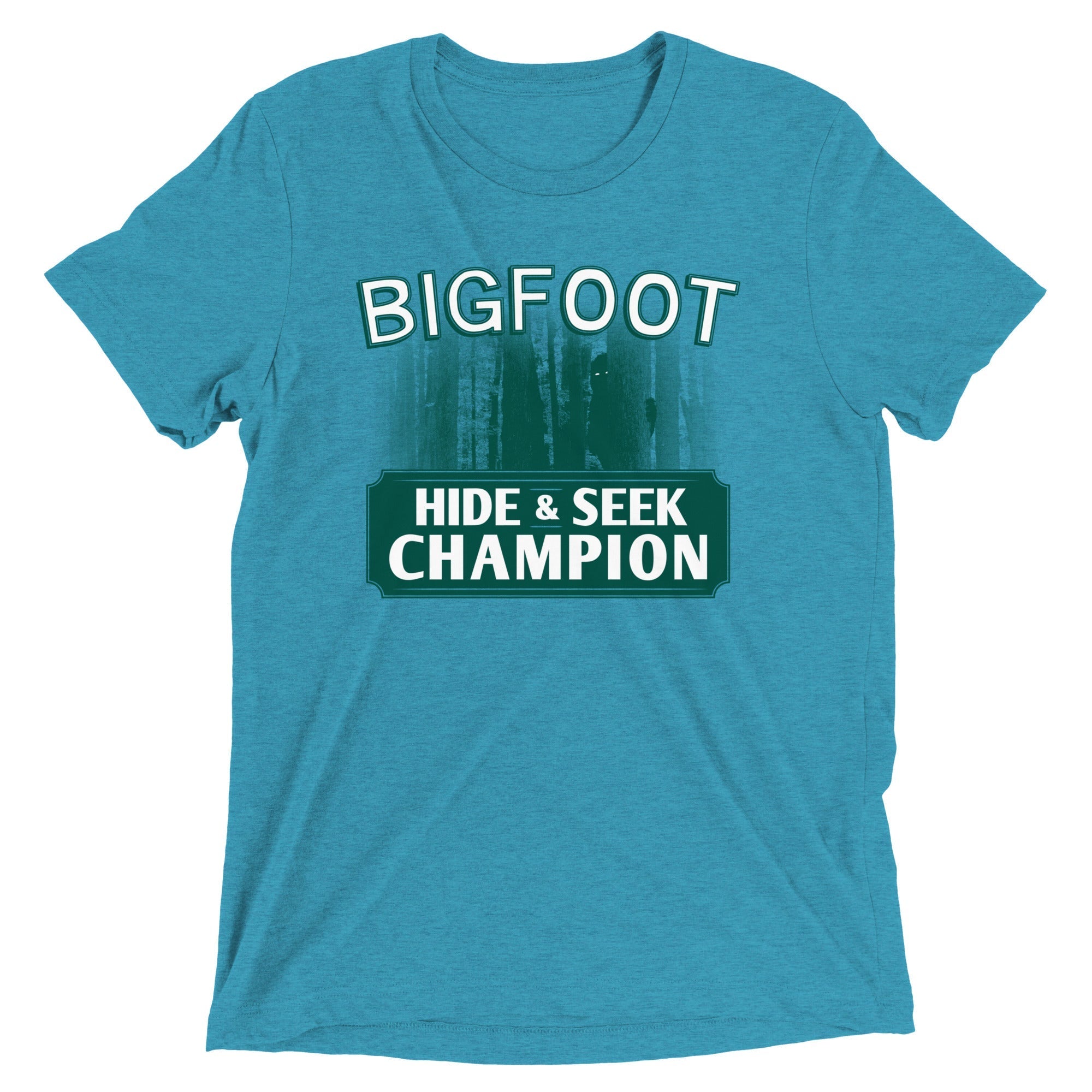 Bigfoot Hide And Seek Champion Men's Tri-Blend - Adult & Kids T-Shirts, Sweatshirts & Hoodies apparel design preview 1