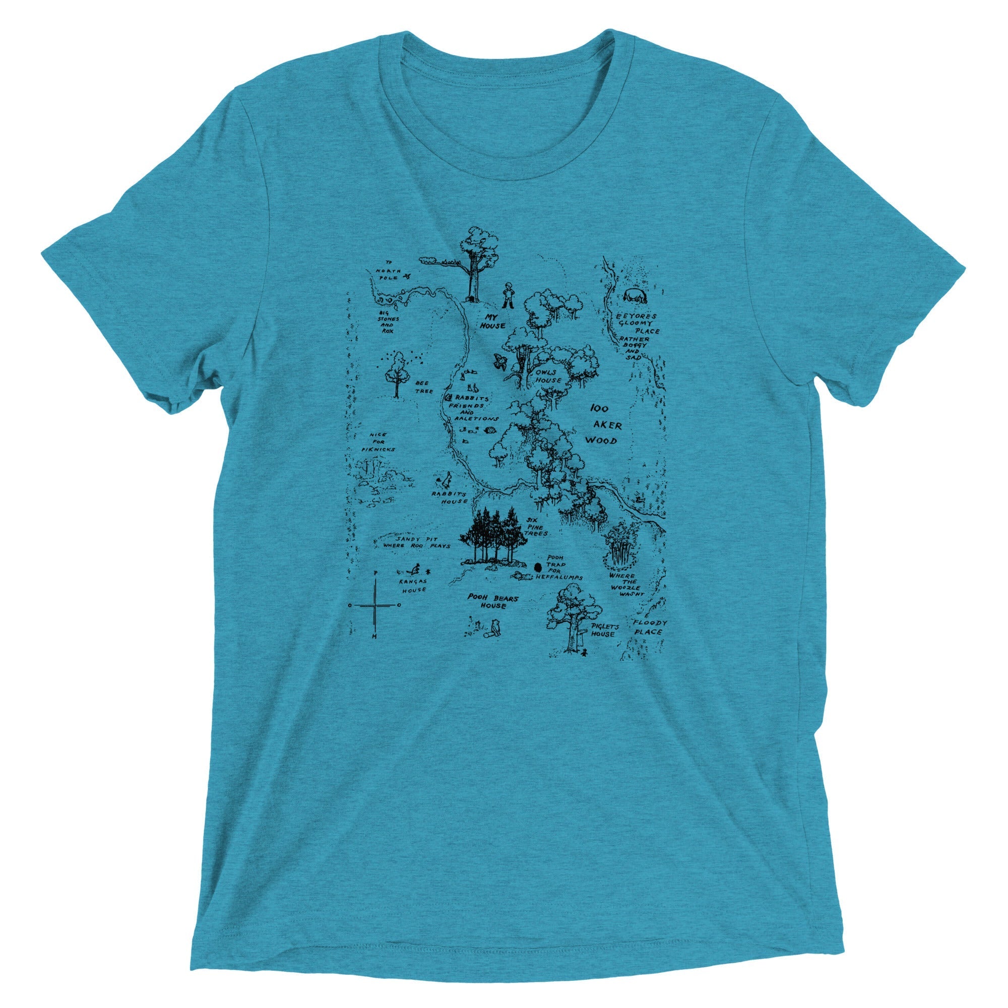 100 Acre Map Men's Tri-Blend - Adult & Kids T-Shirts, Sweatshirts & Hoodies apparel design preview 1