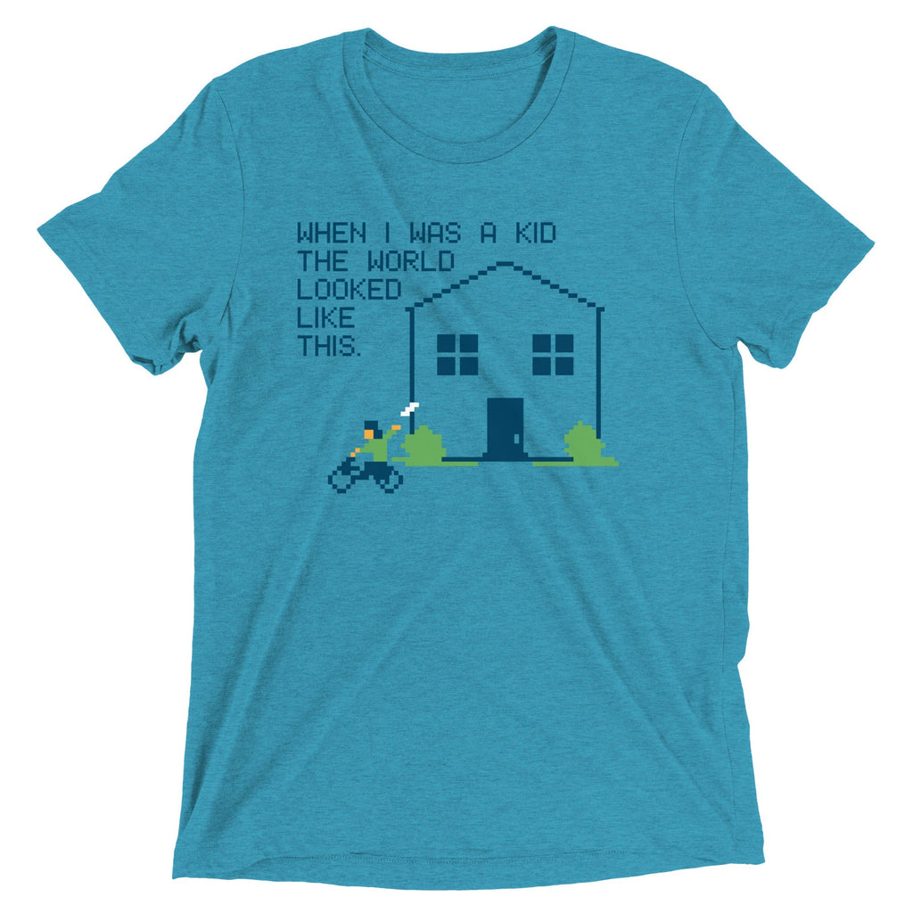 When I Was A Kid The World Men's Tri-Blend - Adult & Kids T-Shirts, Sweatshirts & Hoodies apparel design preview 1