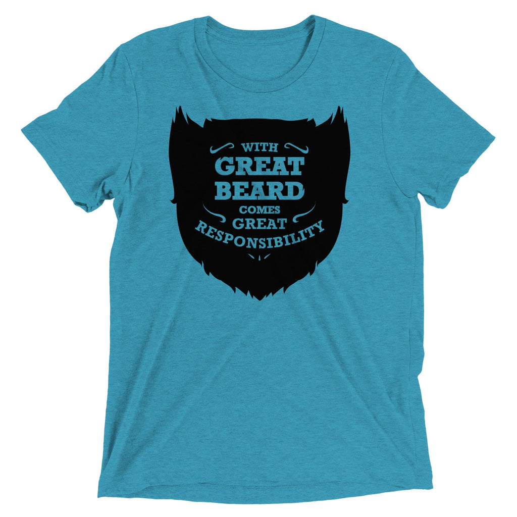 With Great Beard Comes Responsibility Men's Tri-Blend - Adult & Kids T-Shirts, Sweatshirts & Hoodies apparel design preview 1