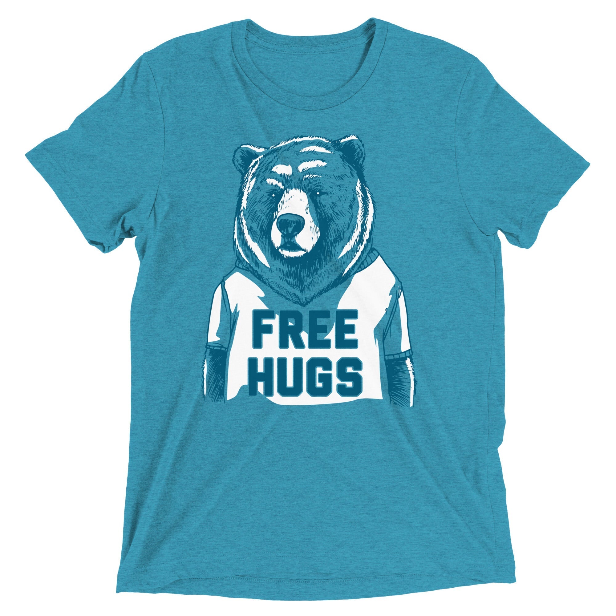 Free Hugs Bear Men's Tri-Blend - Adult & Kids T-Shirts, Sweatshirts & Hoodies apparel design preview 1
