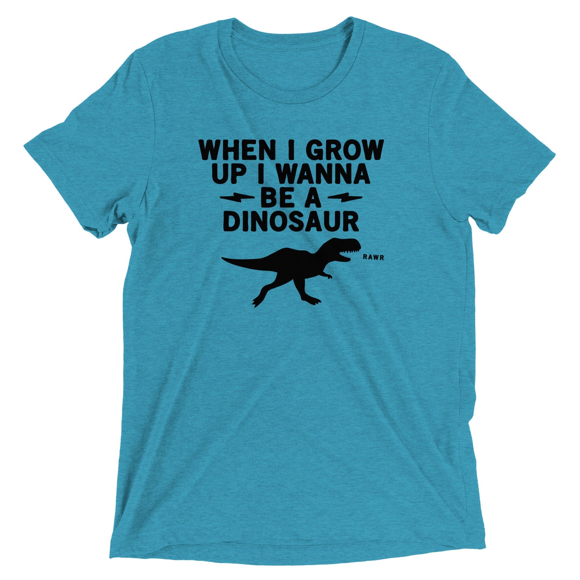 When I Grow Up Wanna Be A Dinosaur Men's Tri-Blend - Adult & Kids T-Shirts, Sweatshirts & Hoodies apparel design preview 1