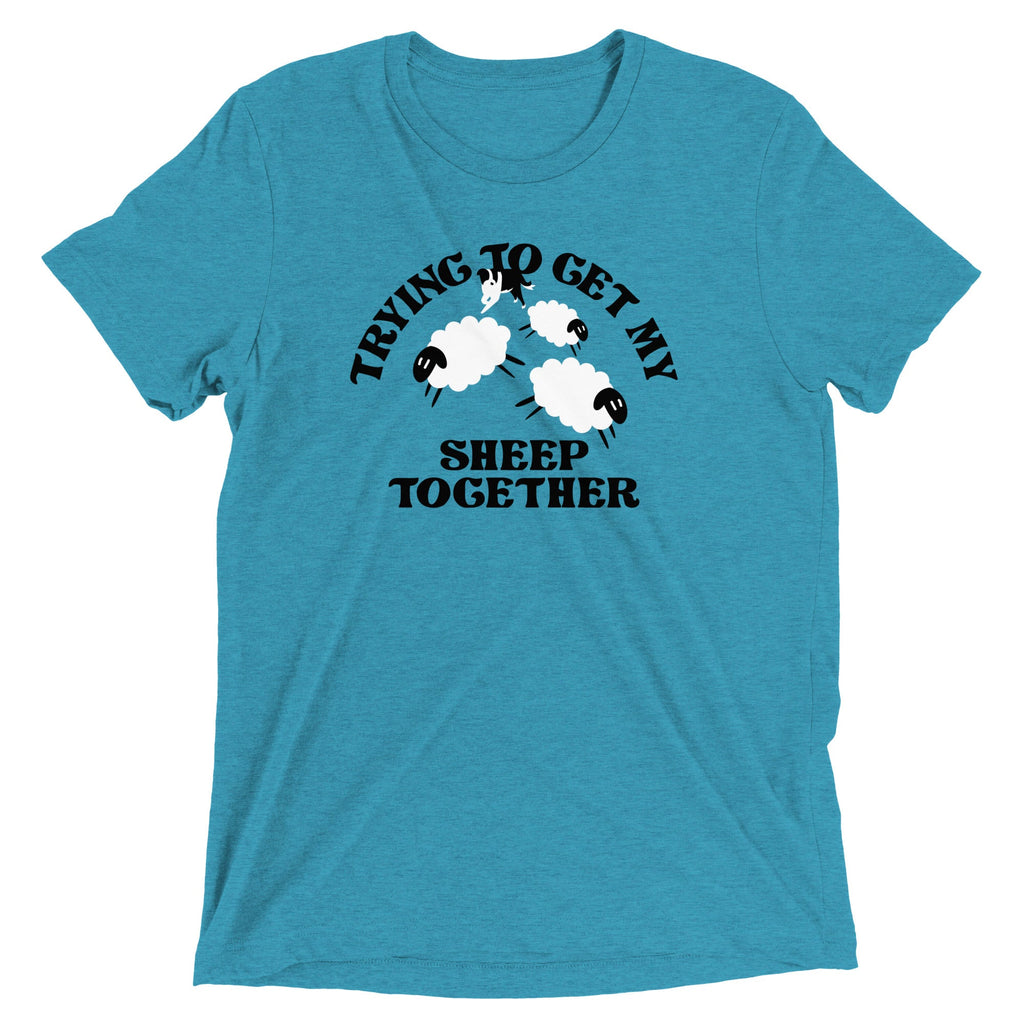 Trying To Get My Sheep Together Men's Tri-Blend - Adult & Kids T-Shirts, Sweatshirts & Hoodies apparel design preview 1