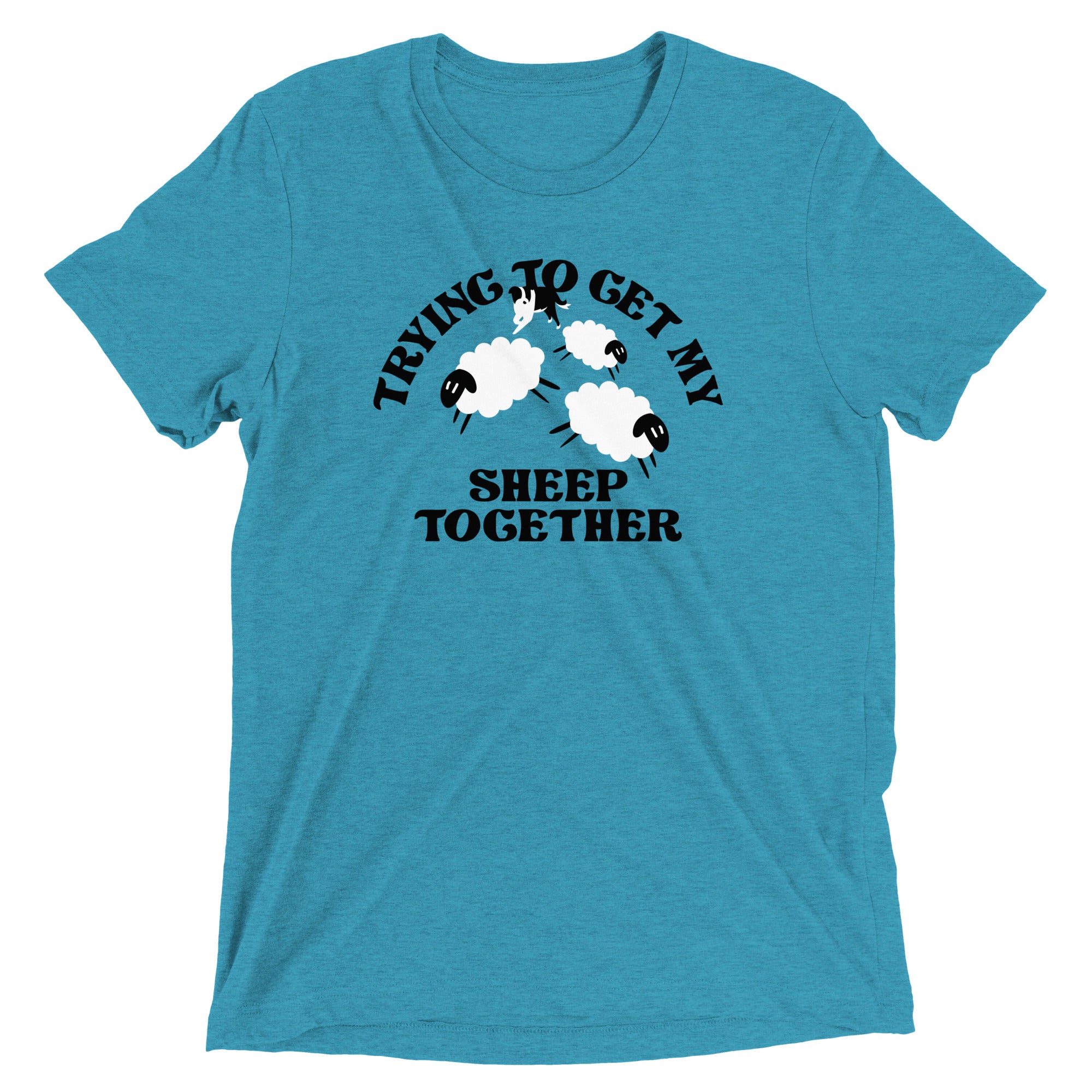 Trying To Get My Sheep Together Men's Tri-Blend - Adult & Kids T-Shirts, Sweatshirts & Hoodies apparel design preview 1