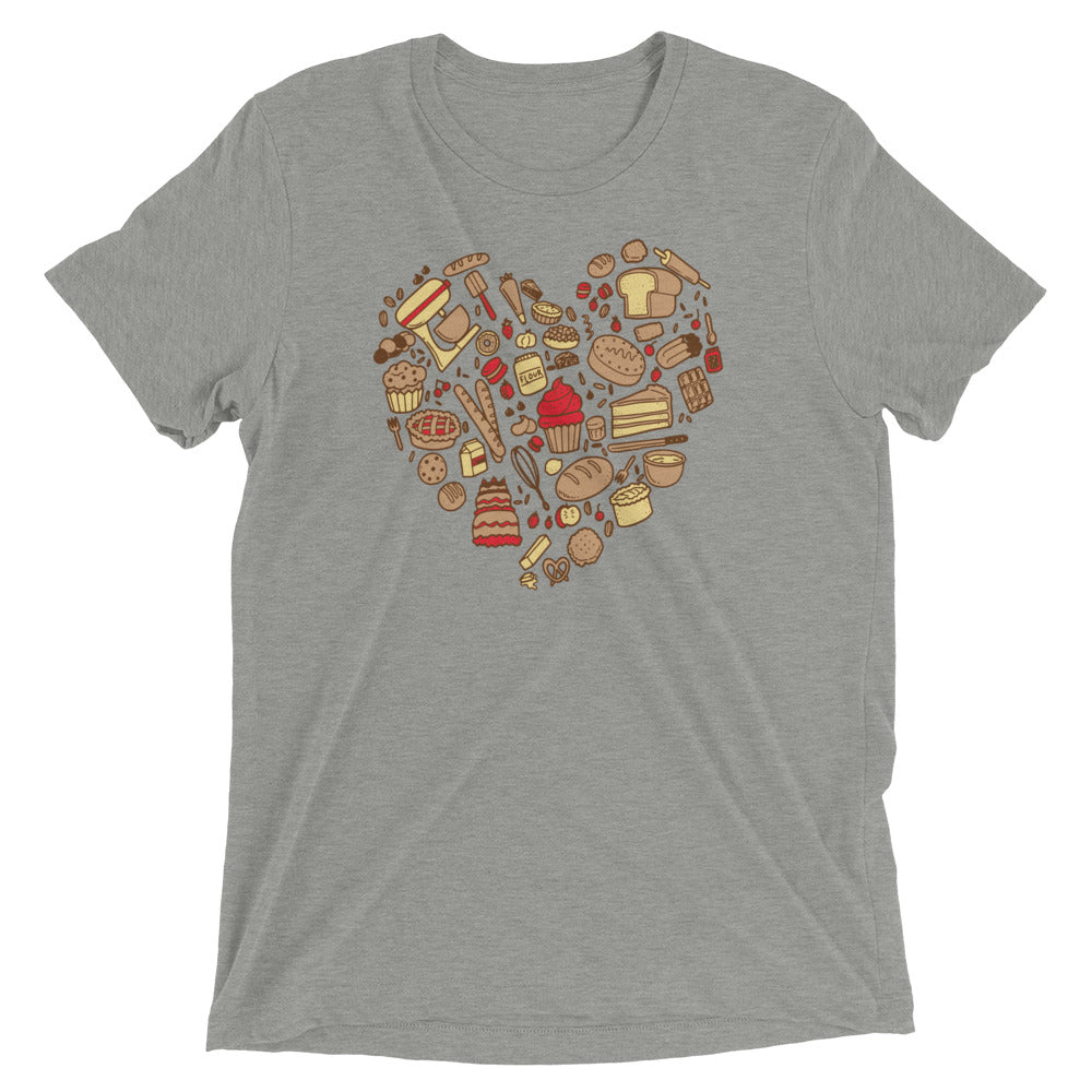 Baking Heart Men's Tri-Blend - Adult & Kids T-Shirts, Sweatshirts & Hoodies apparel design preview 1