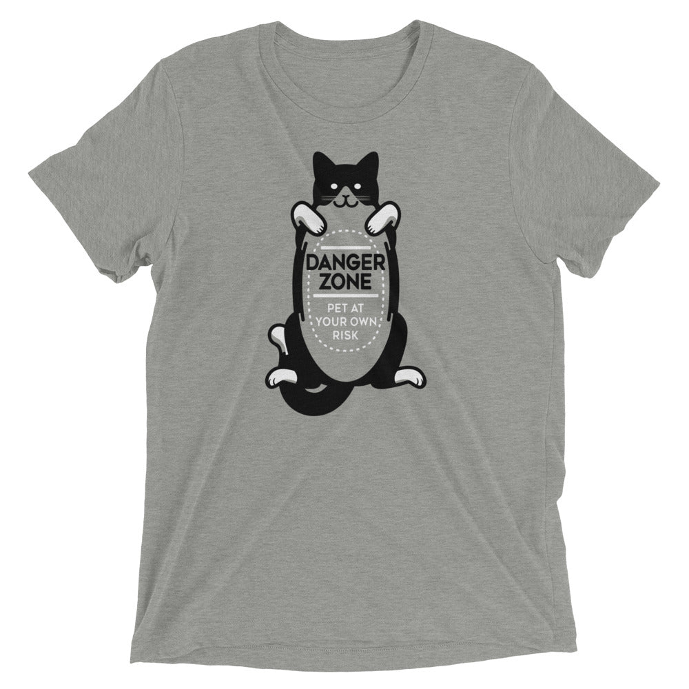 Cat Danger Zone Men's Tri-Blend - Adult & Kids T-Shirts, Sweatshirts & Hoodies apparel design preview 1