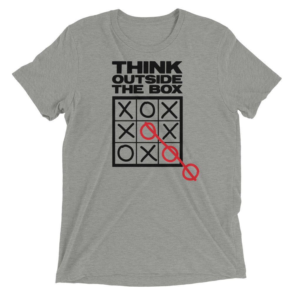 Think Outside The Box Men's Tri-Blend - Adult & Kids T-Shirts, Sweatshirts & Hoodies apparel design preview 1