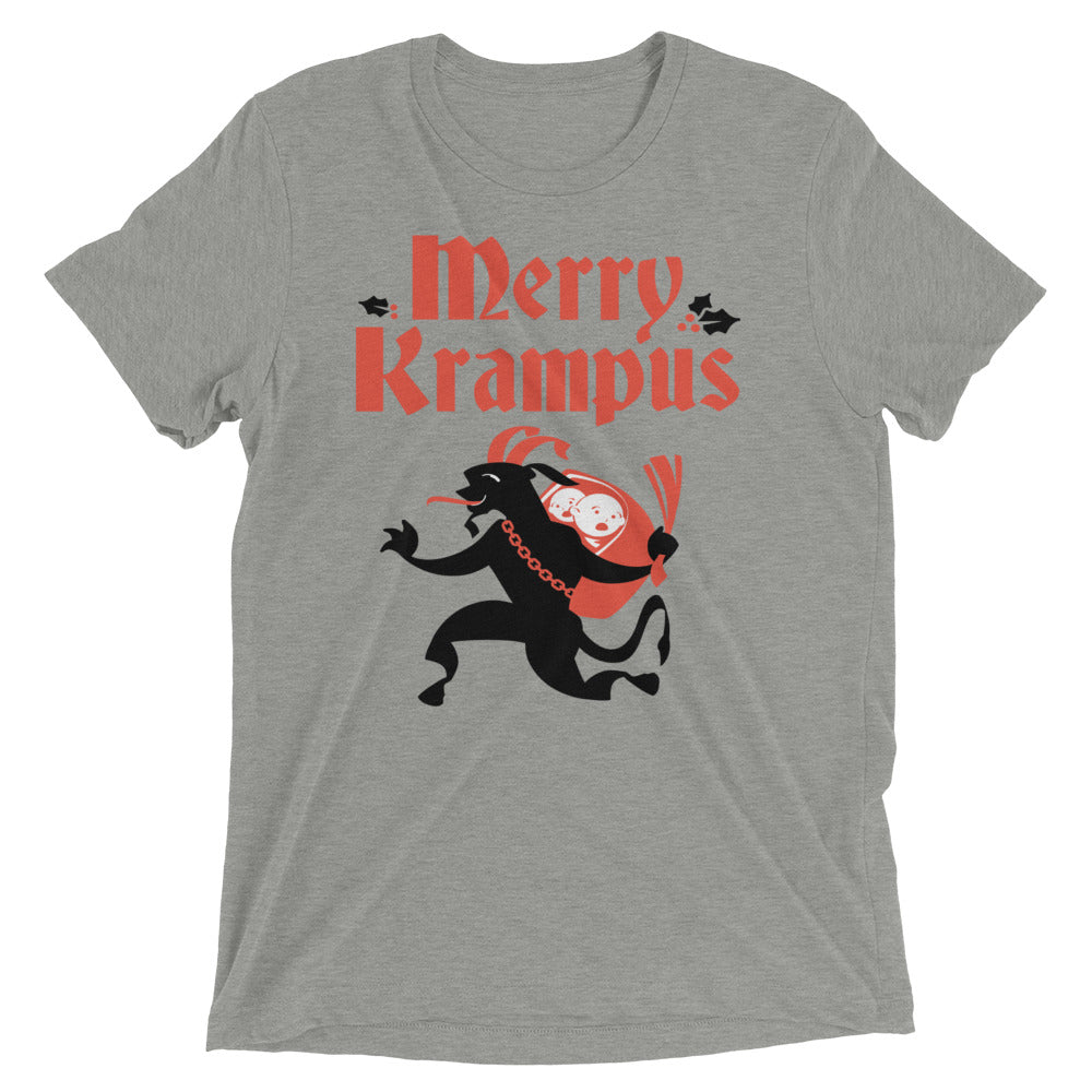 Merry Krampus Men's Tri-Blend - Adult & Kids T-Shirts, Sweatshirts & Hoodies apparel design preview 1