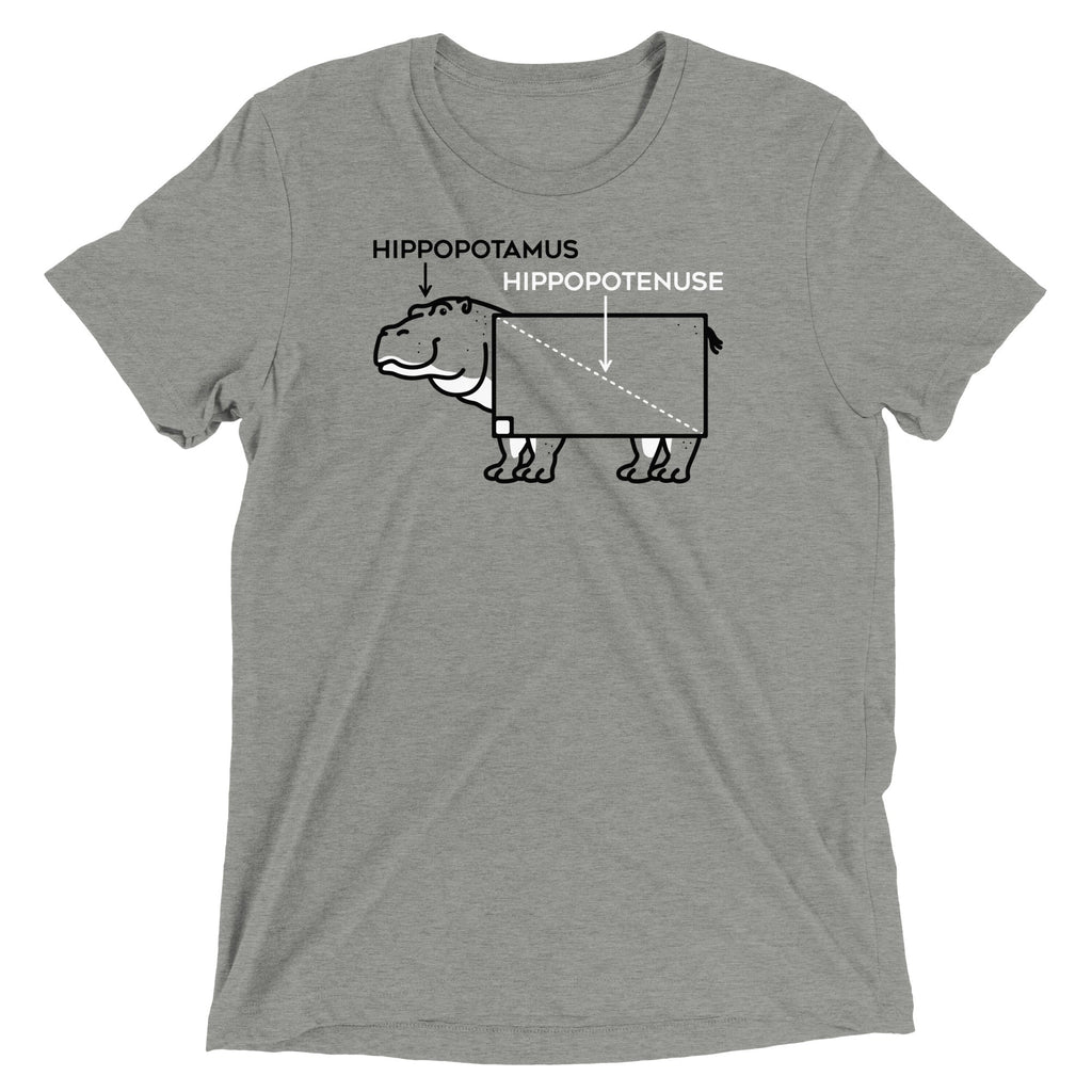 Hippopotenuse Men's Tri-Blend - Adult & Kids T-Shirts, Sweatshirts & Hoodies apparel design preview 1
