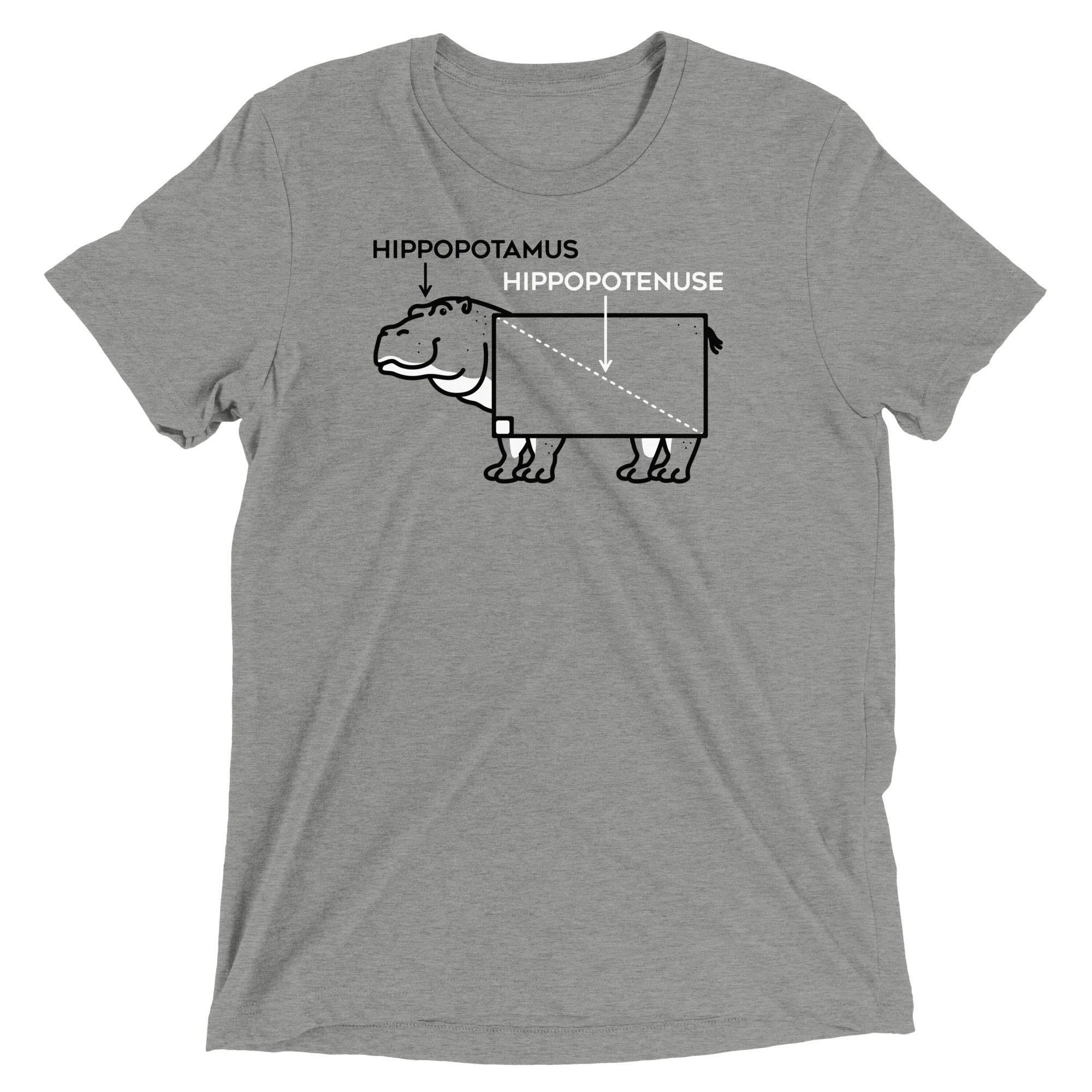 Hippopotenuse Men's Tri-Blend - Adult & Kids T-Shirts, Sweatshirts & Hoodies apparel design preview 1