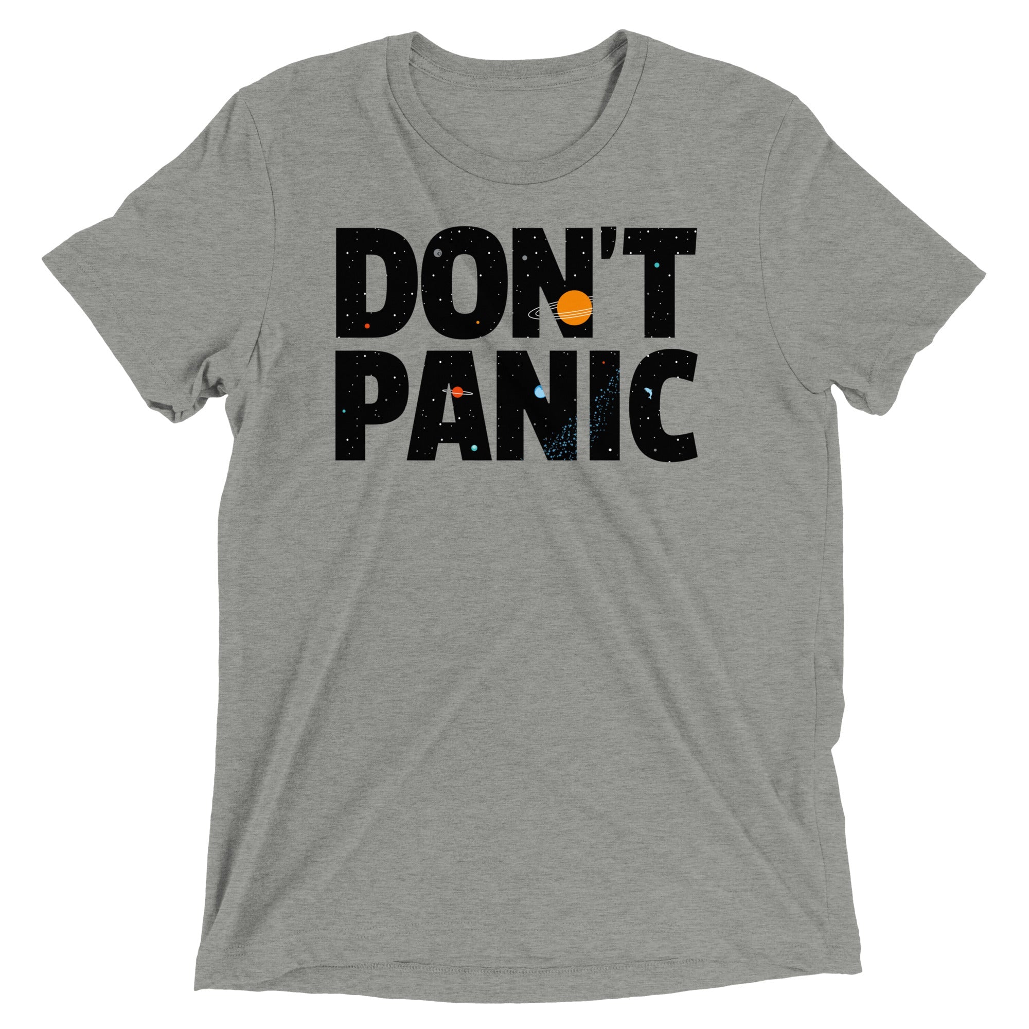 Don't Panic Men's Tri-Blend - Adult & Kids T-Shirts, Sweatshirts & Hoodies apparel design preview 1