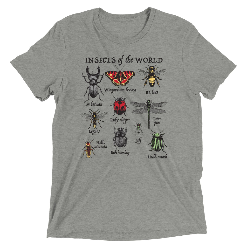 Insects Of The World Men's Tri-Blend - Adult & Kids T-Shirts, Sweatshirts & Hoodies apparel design preview 1