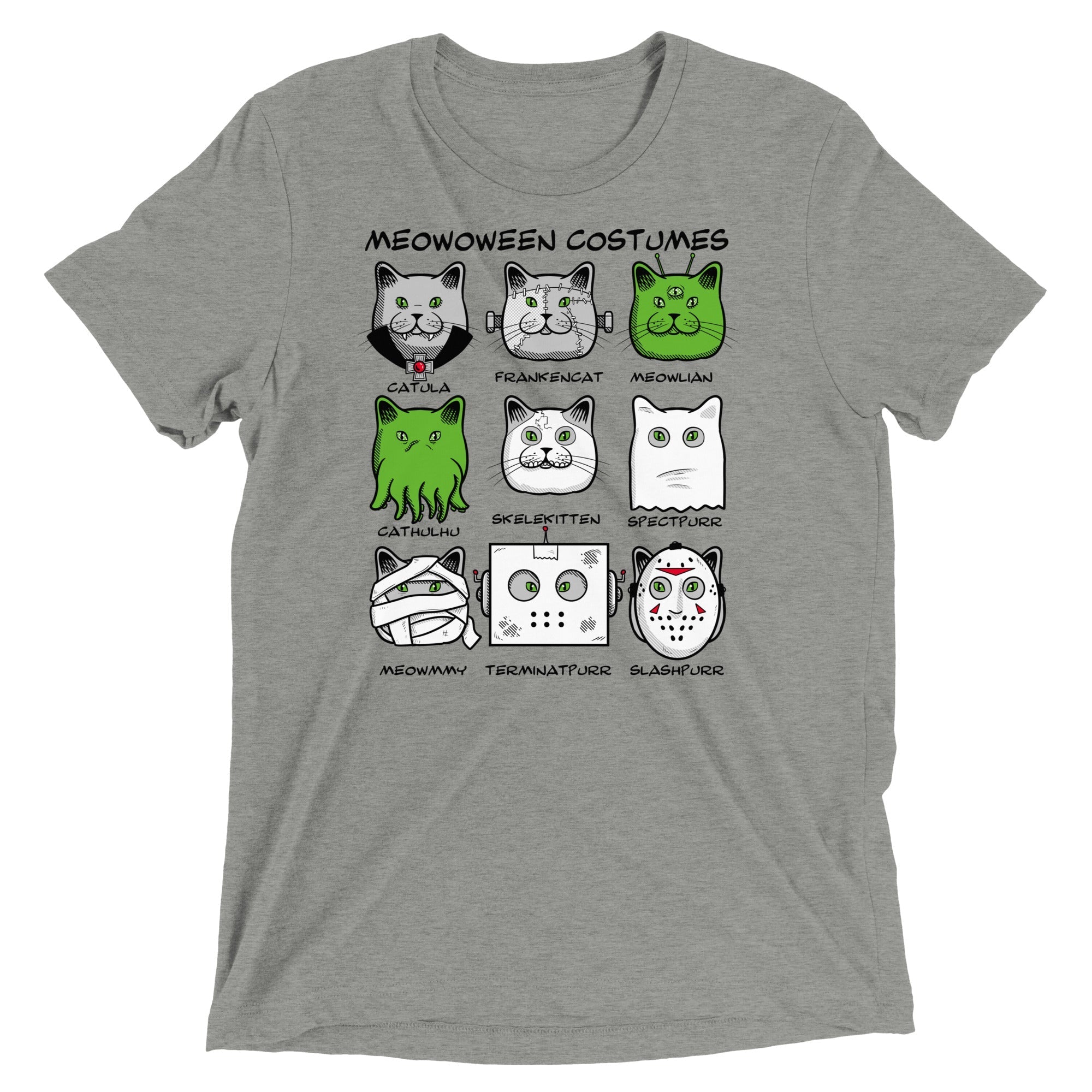 Meowoween Costumes Men's Tri-Blend - Adult & Kids T-Shirts, Sweatshirts & Hoodies apparel design preview 1