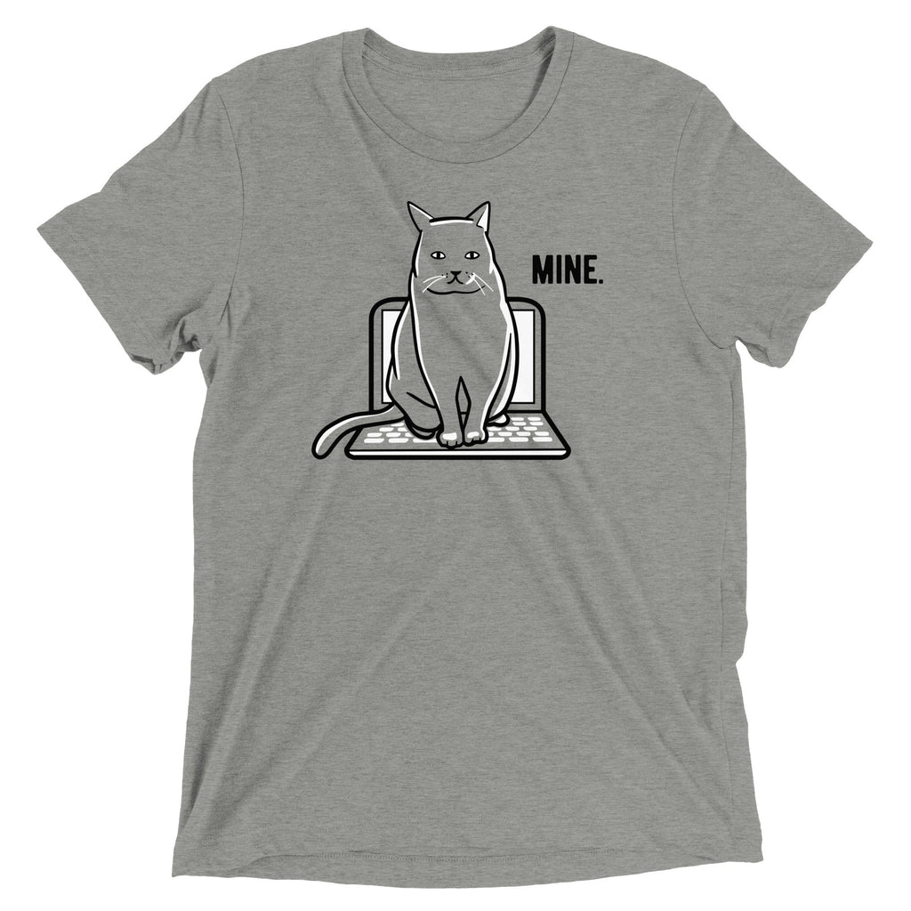 Mine Computer Cat Men's Tri-Blend - Adult & Kids T-Shirts, Sweatshirts & Hoodies apparel design preview 1