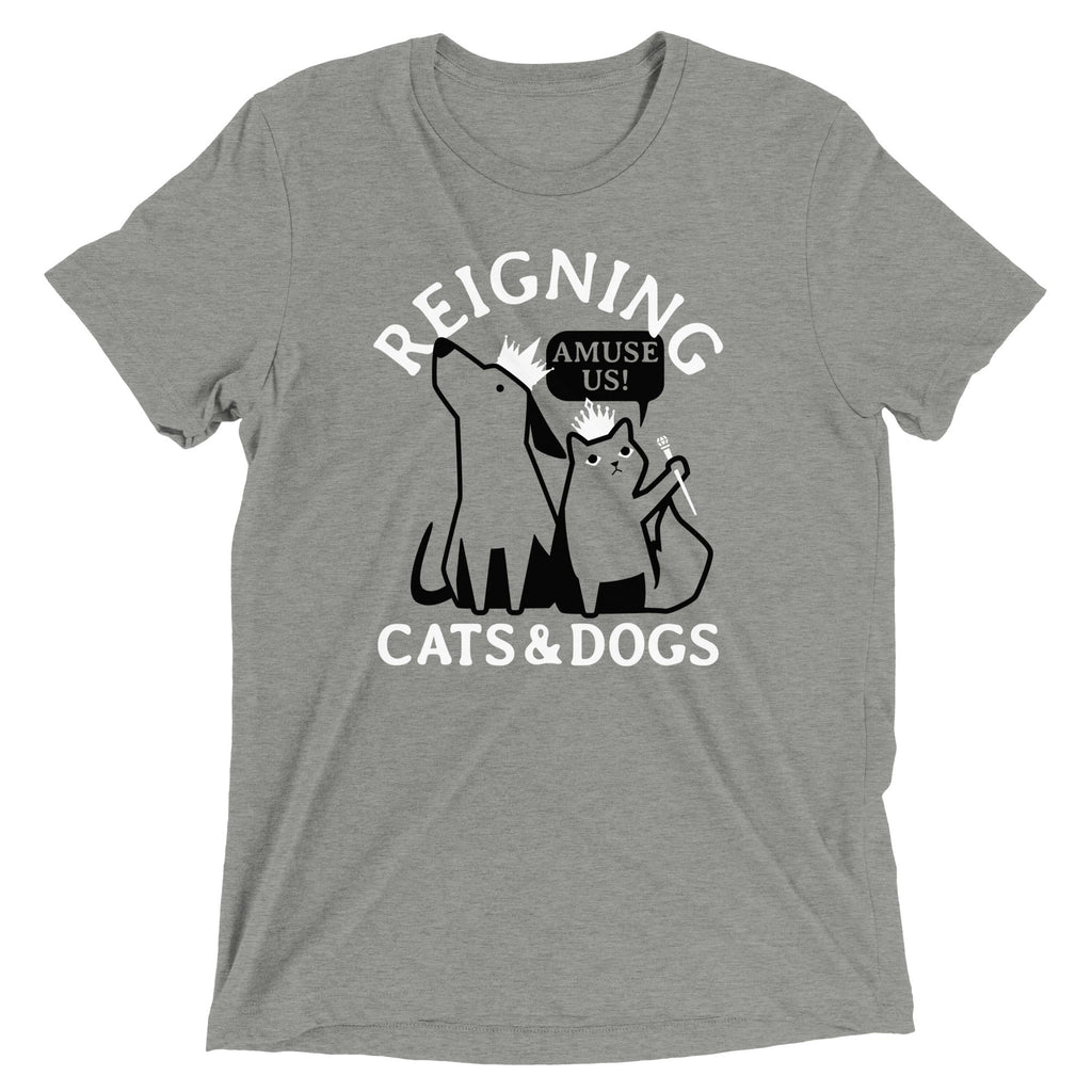 Reigning Cats And Dogs Men's Tri-Blend - Adult & Kids T-Shirts, Sweatshirts & Hoodies apparel design preview 1
