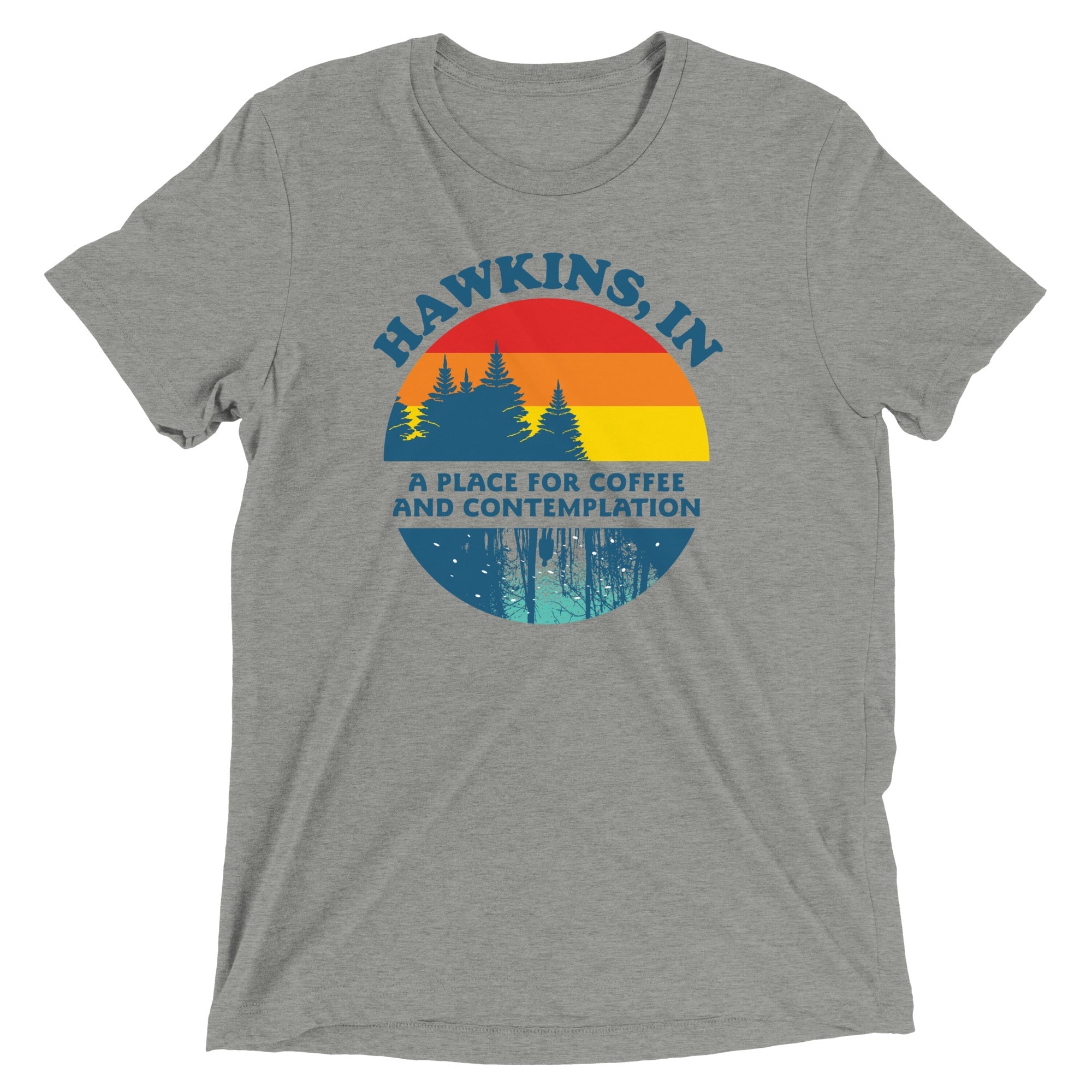 Hawkins Retro Men's Tri-Blend - Adult & Kids T-Shirts, Sweatshirts & Hoodies apparel design preview 1