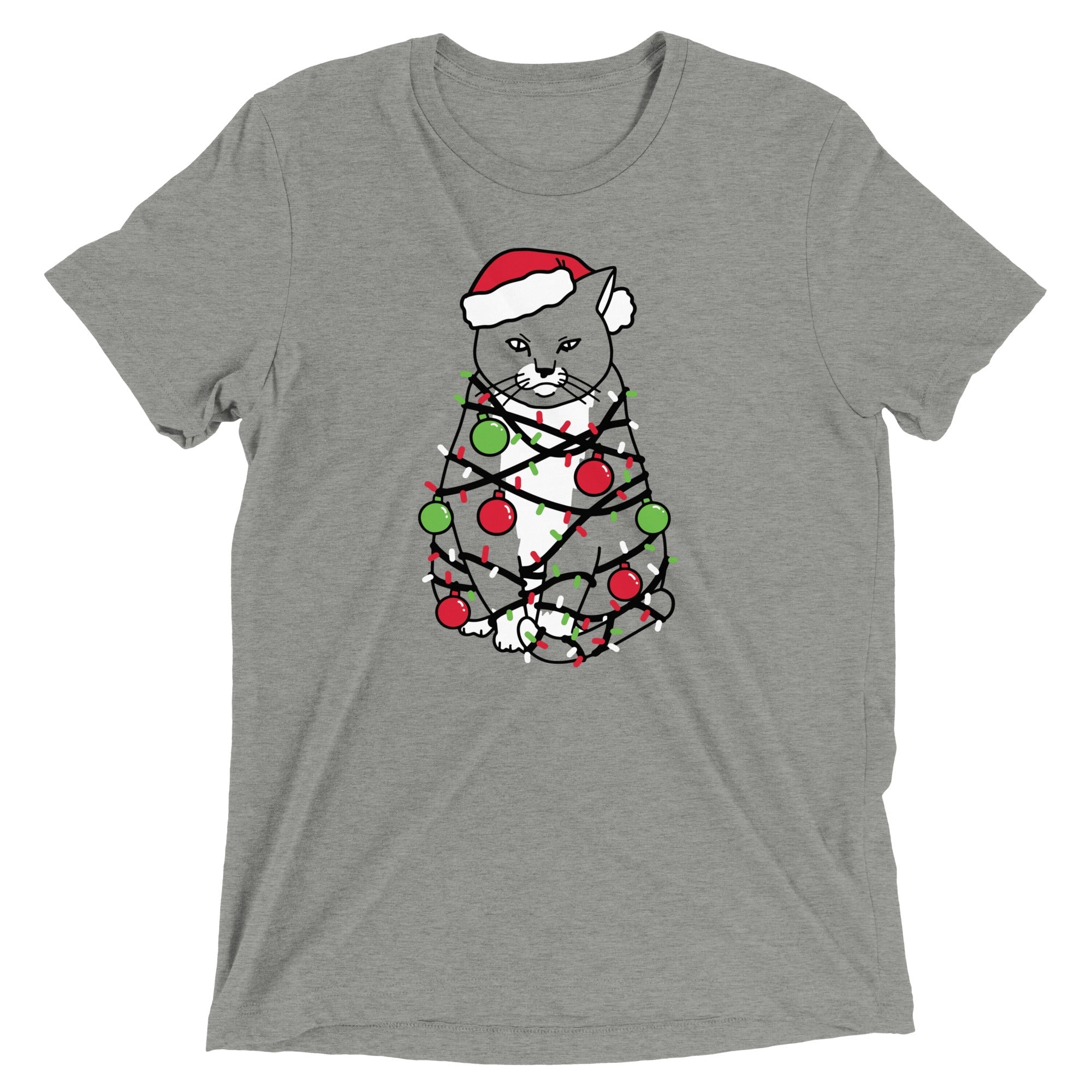 Meowy Christmas Men's Tri-Blend - Adult & Kids T-Shirts, Sweatshirts & Hoodies apparel design preview 1