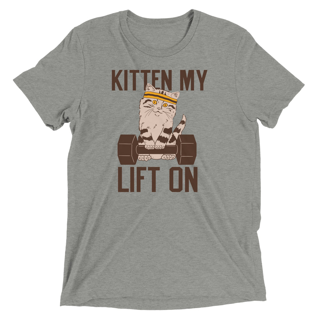 Kitten My Lift On Men's Tri-Blend - Adult & Kids T-Shirts, Sweatshirts & Hoodies apparel design preview 1