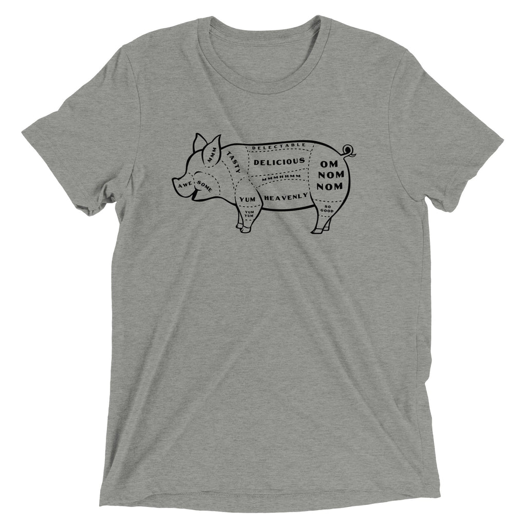 Tasty Pig Cuts Men's Tri-Blend - Adult & Kids T-Shirts, Sweatshirts & Hoodies apparel design preview 1