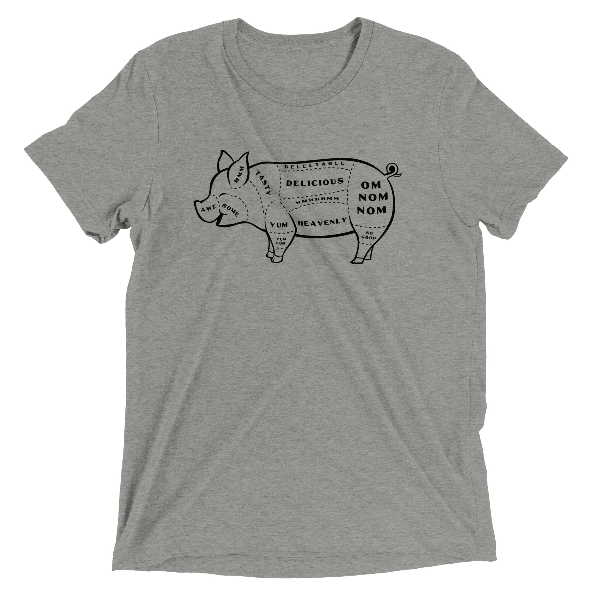Tasty Pig Cuts Men's Tri-Blend - Adult & Kids T-Shirts, Sweatshirts & Hoodies apparel design preview 1