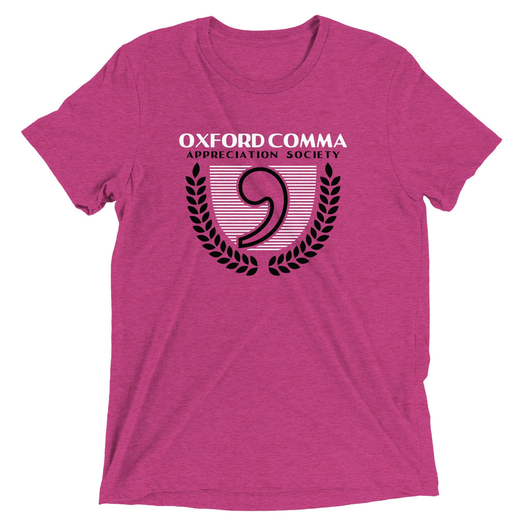Oxford Comma Appreciation Society Men's Tri-Blend - Adult & Kids T-Shirts, Sweatshirts & Hoodies apparel design preview 1