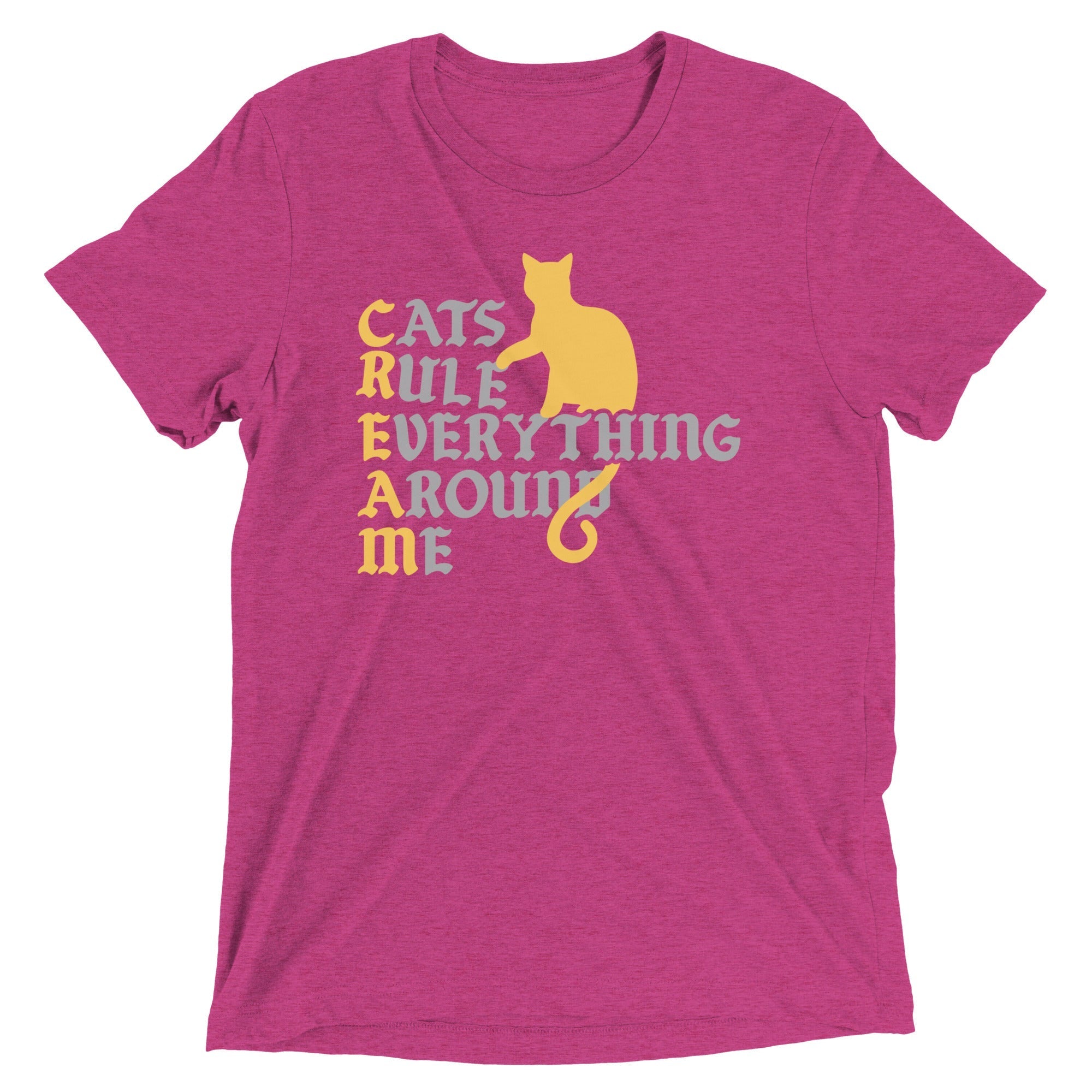 Cats Rule Everything Around Me Men's Tri-Blend - Adult & Kids T-Shirts, Sweatshirts & Hoodies apparel design preview 1
