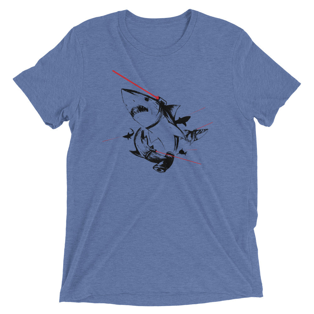 Sharks With Lasers Men's Tri-Blend - Adult & Kids T-Shirts, Sweatshirts & Hoodies apparel design preview 1
